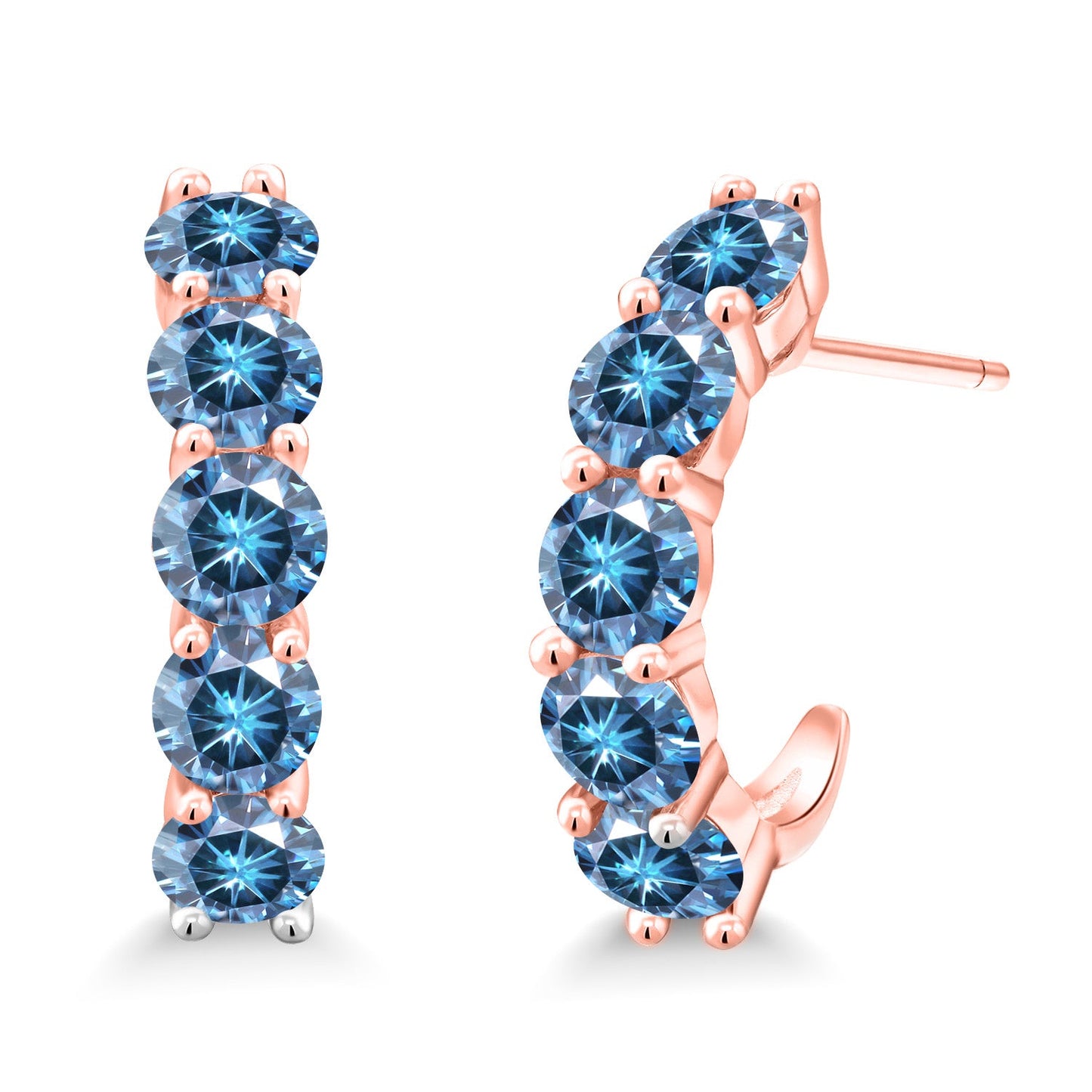 2-5 Cttw Gemstone Birthstone Open Hoops Earrings For Women | 925 Sterling Silver | Round 4MM | Fine Jewelry Gifts for Her Mom Women Wife
