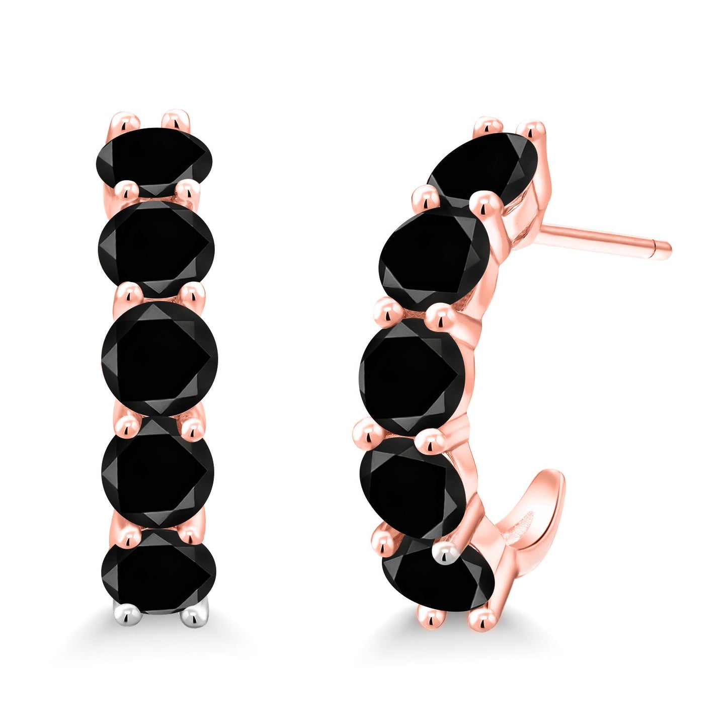 2-5 Cttw Gemstone Birthstone Open Hoops Earrings For Women | 925 Sterling Silver | Round 4MM | Fine Jewelry Gifts for Her Mom Women Wife