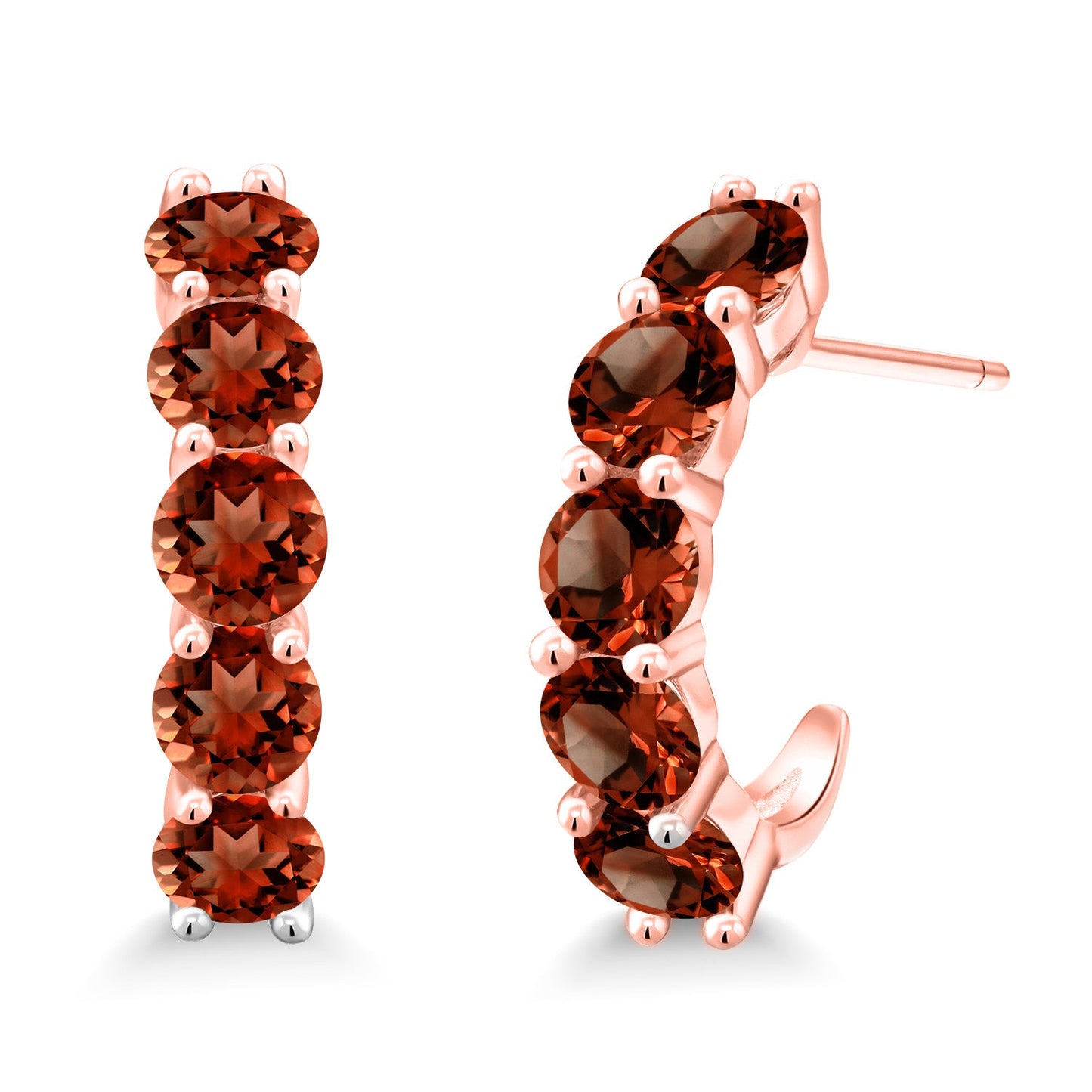 2-5 Cttw Gemstone Birthstone Open Hoops Earrings For Women | 925 Sterling Silver | Round 4MM | Fine Jewelry Gifts for Her Mom Women Wife