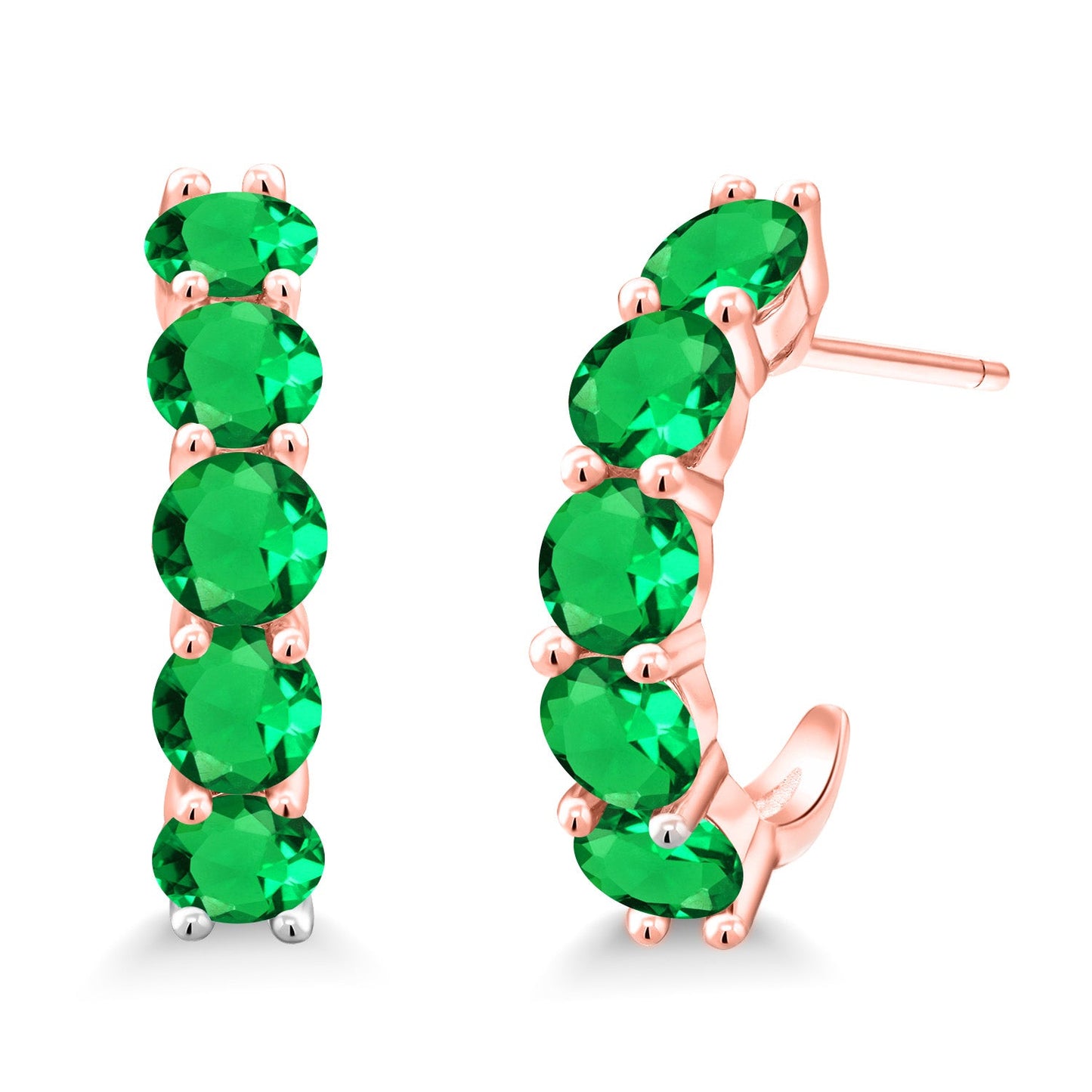 2-5 Cttw Gemstone Birthstone Open Hoops Earrings For Women | 925 Sterling Silver | Round 4MM | Fine Jewelry Gifts for Her Mom Women Wife