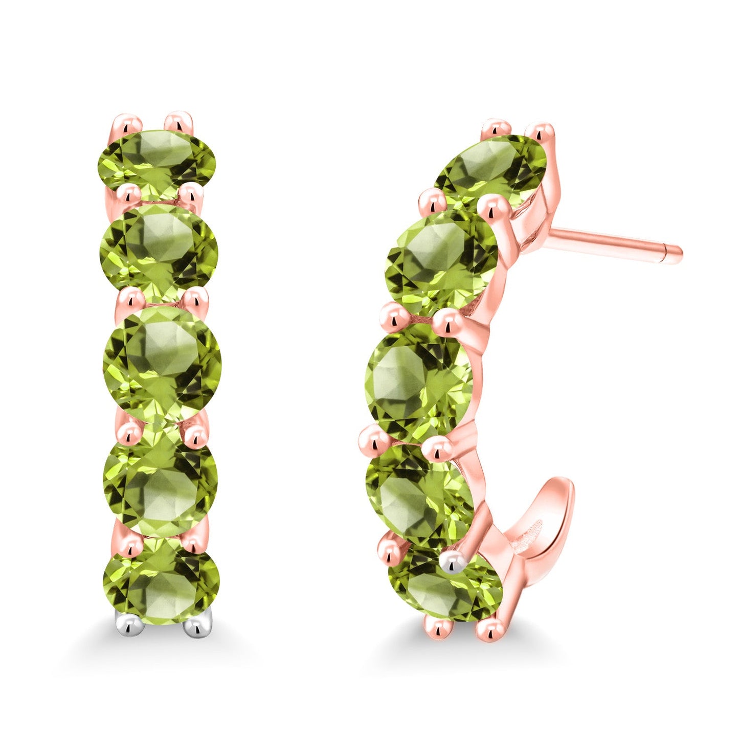 2-5 Cttw Gemstone Birthstone Open Hoops Earrings For Women | 925 Sterling Silver | Round 4MM | Fine Jewelry Gifts for Her Mom Women Wife