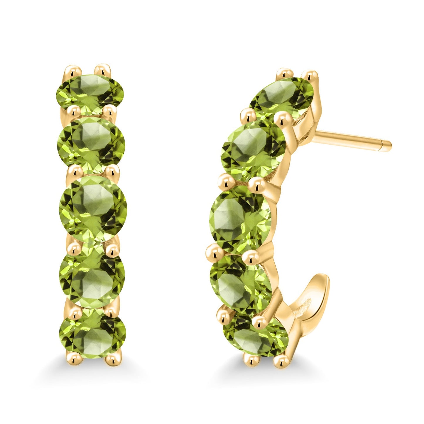 2-5 Cttw Gemstone Birthstone Open Hoops Earrings For Women | 925 Sterling Silver | Round 4MM | Fine Jewelry Gifts for Her Mom Women Wife