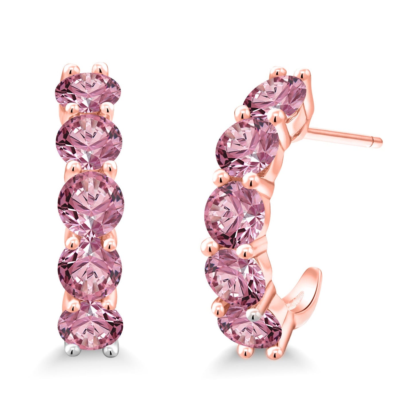 2-5 Cttw Gemstone Birthstone Open Hoops Earrings For Women | 925 Sterling Silver | Round 4MM | Fine Jewelry Gifts for Her Mom Women Wife