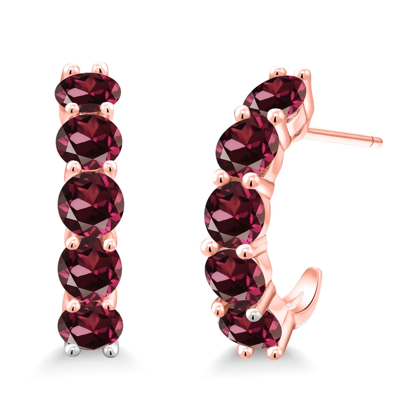 2-5 Cttw Gemstone Birthstone Open Hoops Earrings For Women | 925 Sterling Silver | Round 4MM | Fine Jewelry Gifts for Her Mom Women Wife