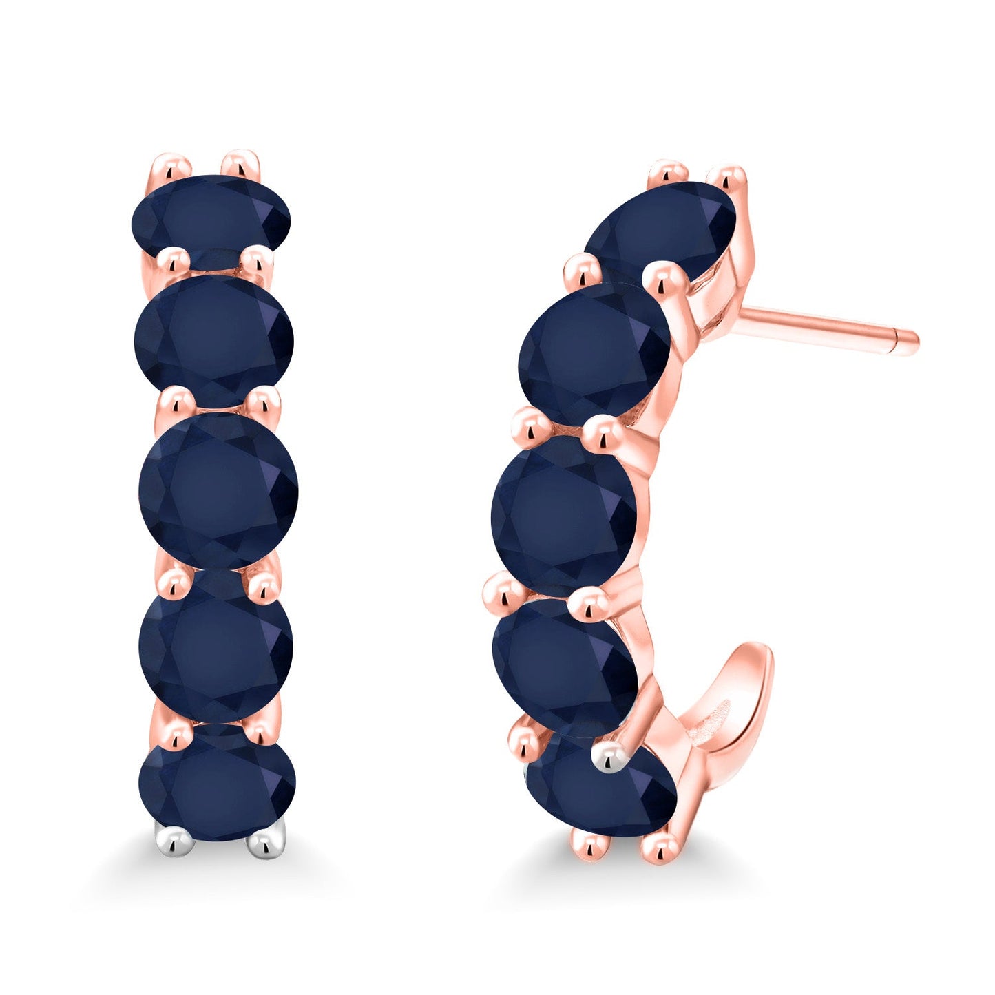 2-5 Cttw Gemstone Birthstone Open Hoops Earrings For Women | 925 Sterling Silver | Round 4MM | Fine Jewelry Gifts for Her Mom Women Wife