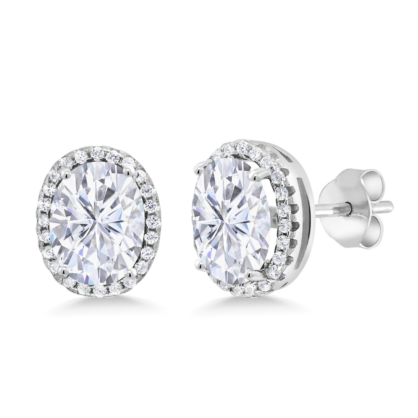 3-5 Cttw Gemstone Birthstone Halo Earrings For Women | 9X7MM Oval Cut | 925 Sterling Silver | Fine Jewelry Gifts for Her Mom Women Wife