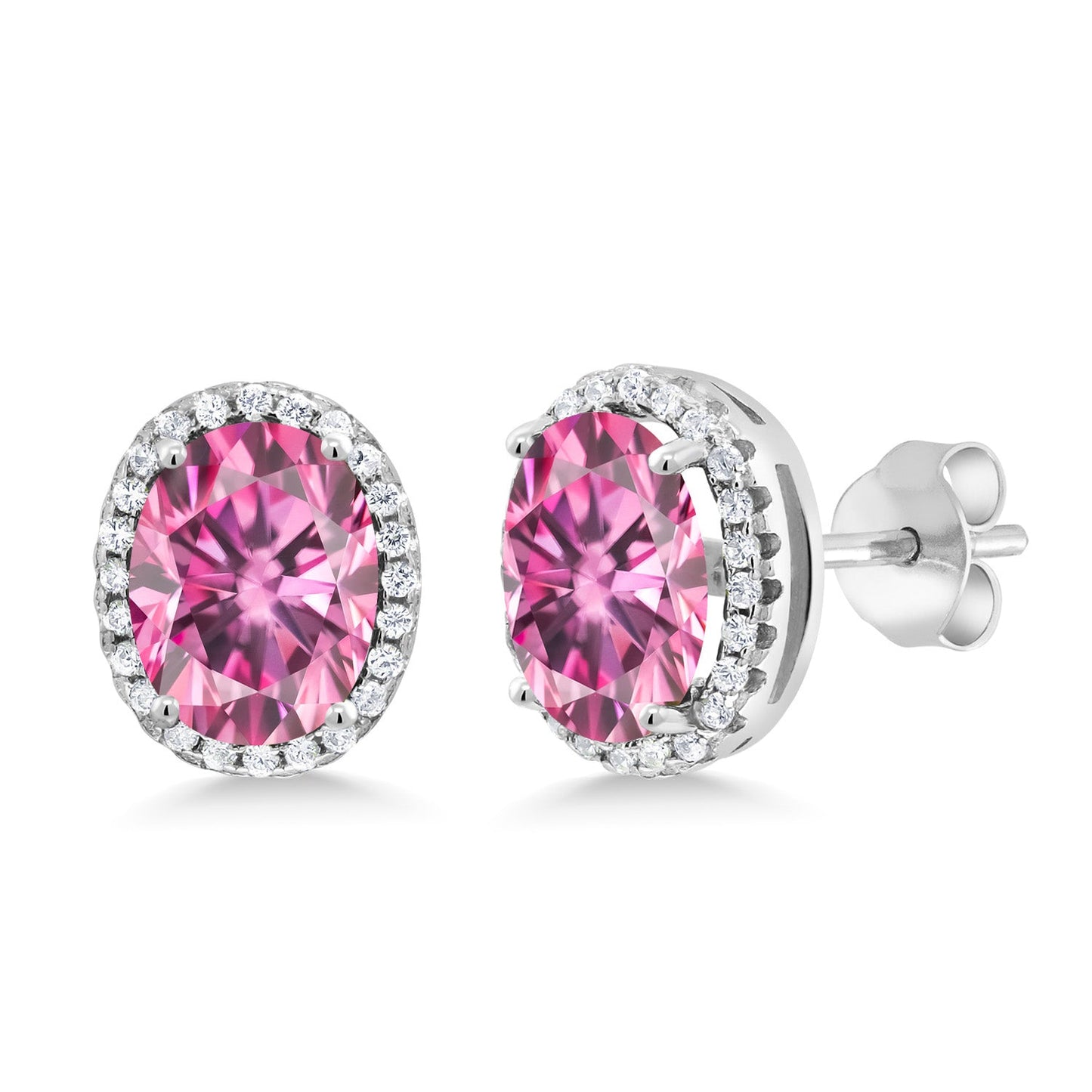 3-5 Cttw Gemstone Birthstone Halo Earrings For Women | 9X7MM Oval Cut | 925 Sterling Silver | Fine Jewelry Gifts for Her Mom Women Wife