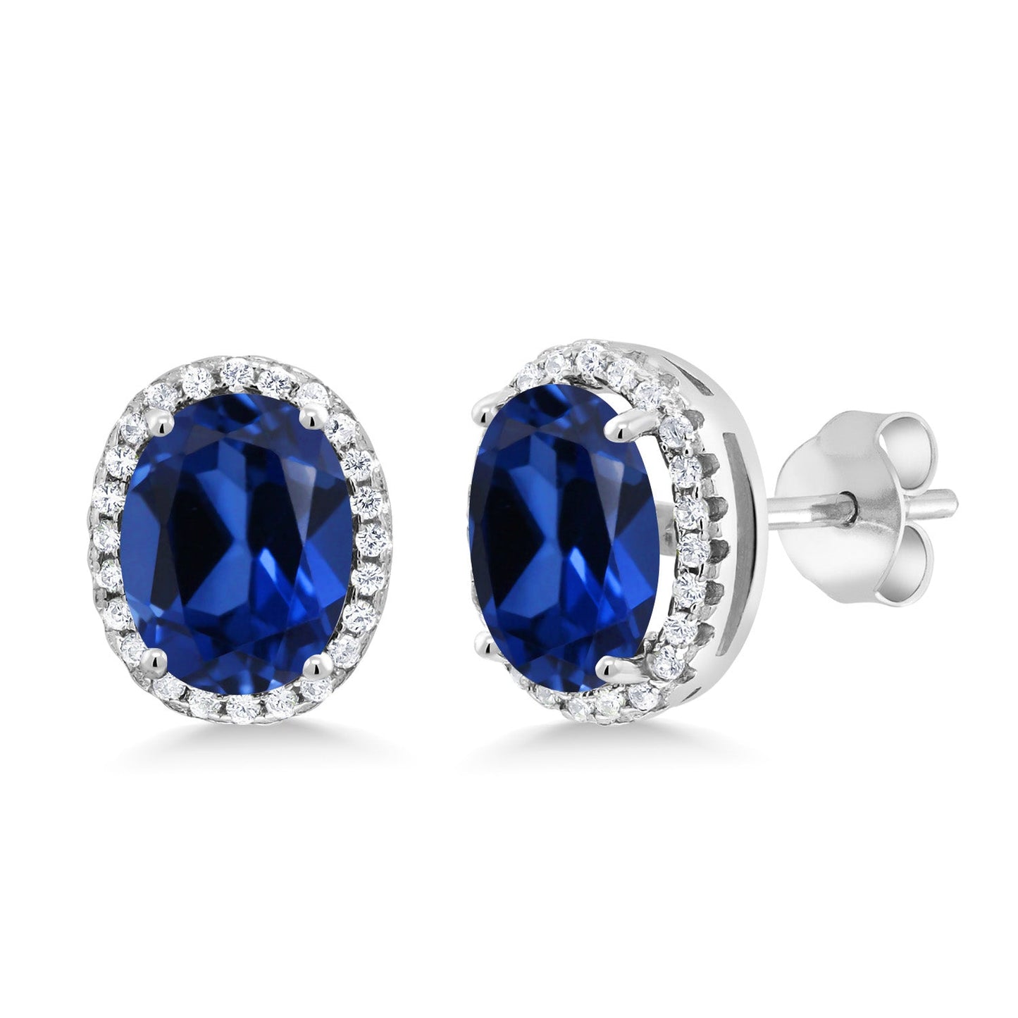 3-5 Cttw Gemstone Birthstone Halo Earrings For Women | 9X7MM Oval Cut | 925 Sterling Silver | Fine Jewelry Gifts for Her Mom Women Wife