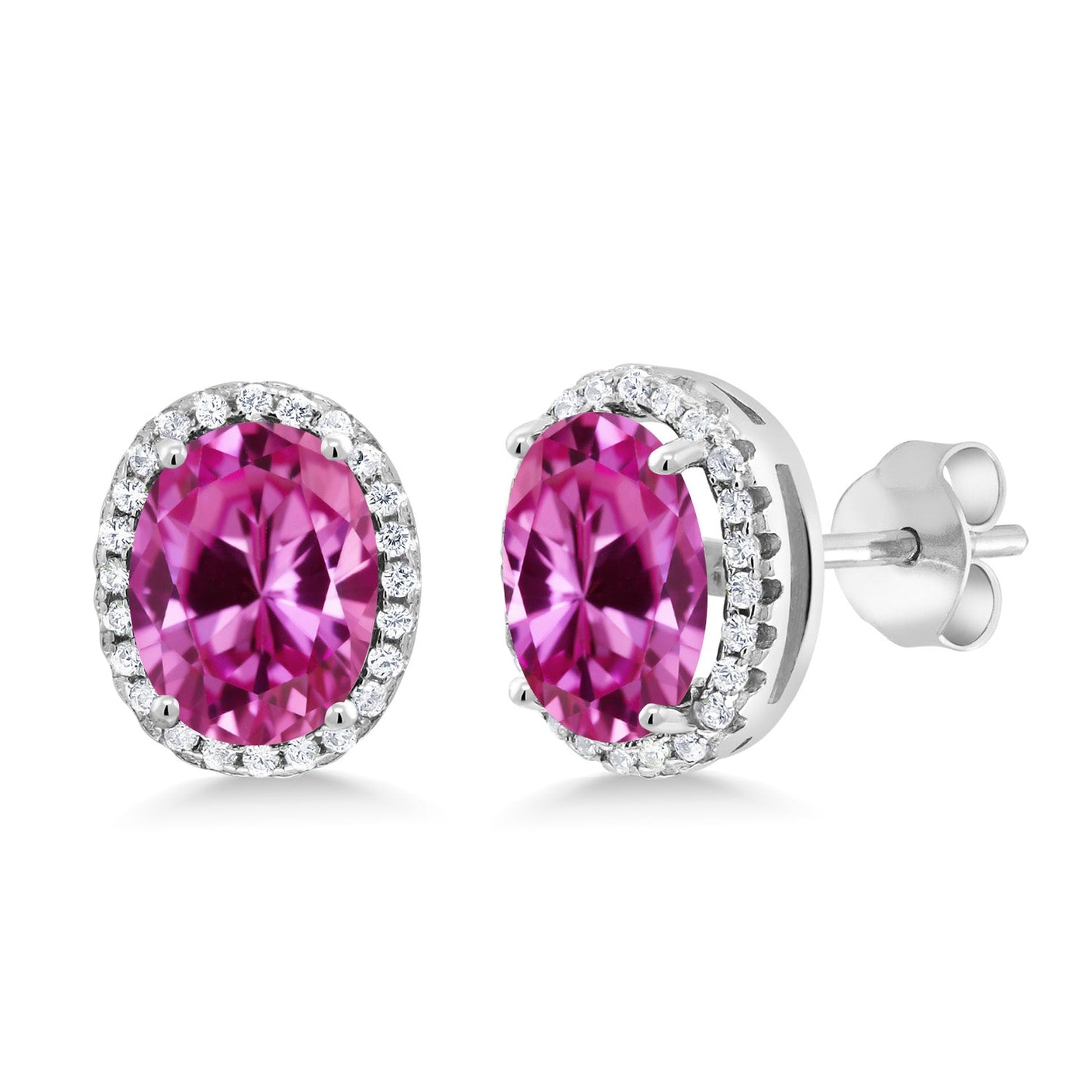 3-5 Cttw Gemstone Birthstone Halo Earrings For Women | 9X7MM Oval Cut | 925 Sterling Silver | Fine Jewelry Gifts for Her Mom Women Wife
