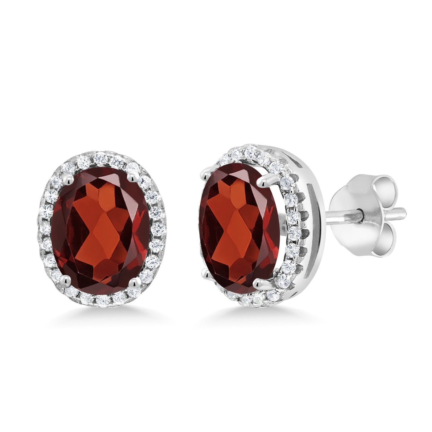 3-5 Cttw Gemstone Birthstone Halo Earrings For Women | 9X7MM Oval Cut | 925 Sterling Silver | Fine Jewelry Gifts for Her Mom Women Wife