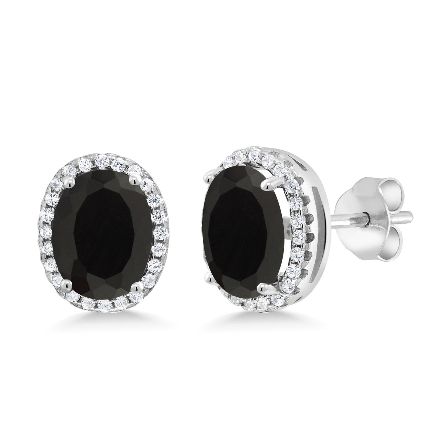 3-5 Cttw Gemstone Birthstone Halo Earrings For Women | 9X7MM Oval Cut | 925 Sterling Silver | Fine Jewelry Gifts for Her Mom Women Wife