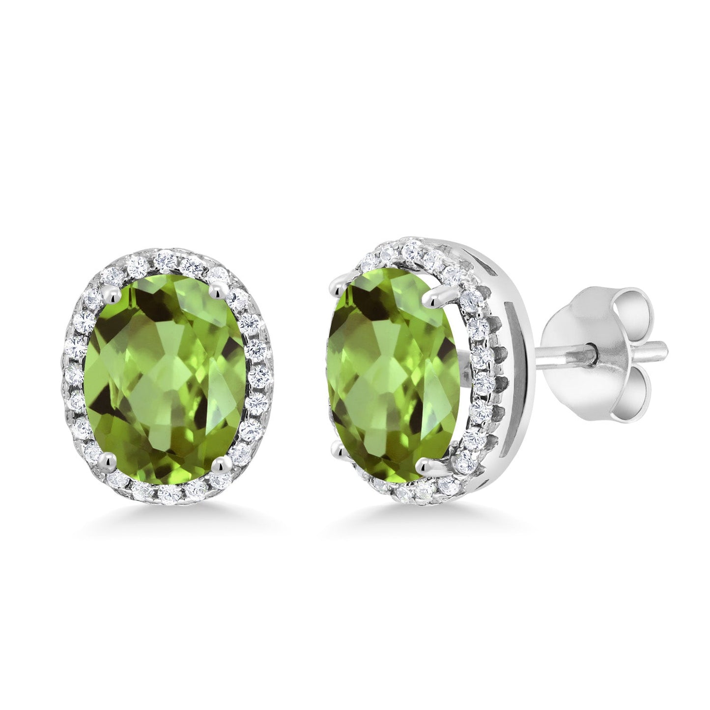 3-5 Cttw Gemstone Birthstone Halo Earrings For Women | 9X7MM Oval Cut | 925 Sterling Silver | Fine Jewelry Gifts for Her Mom Women Wife