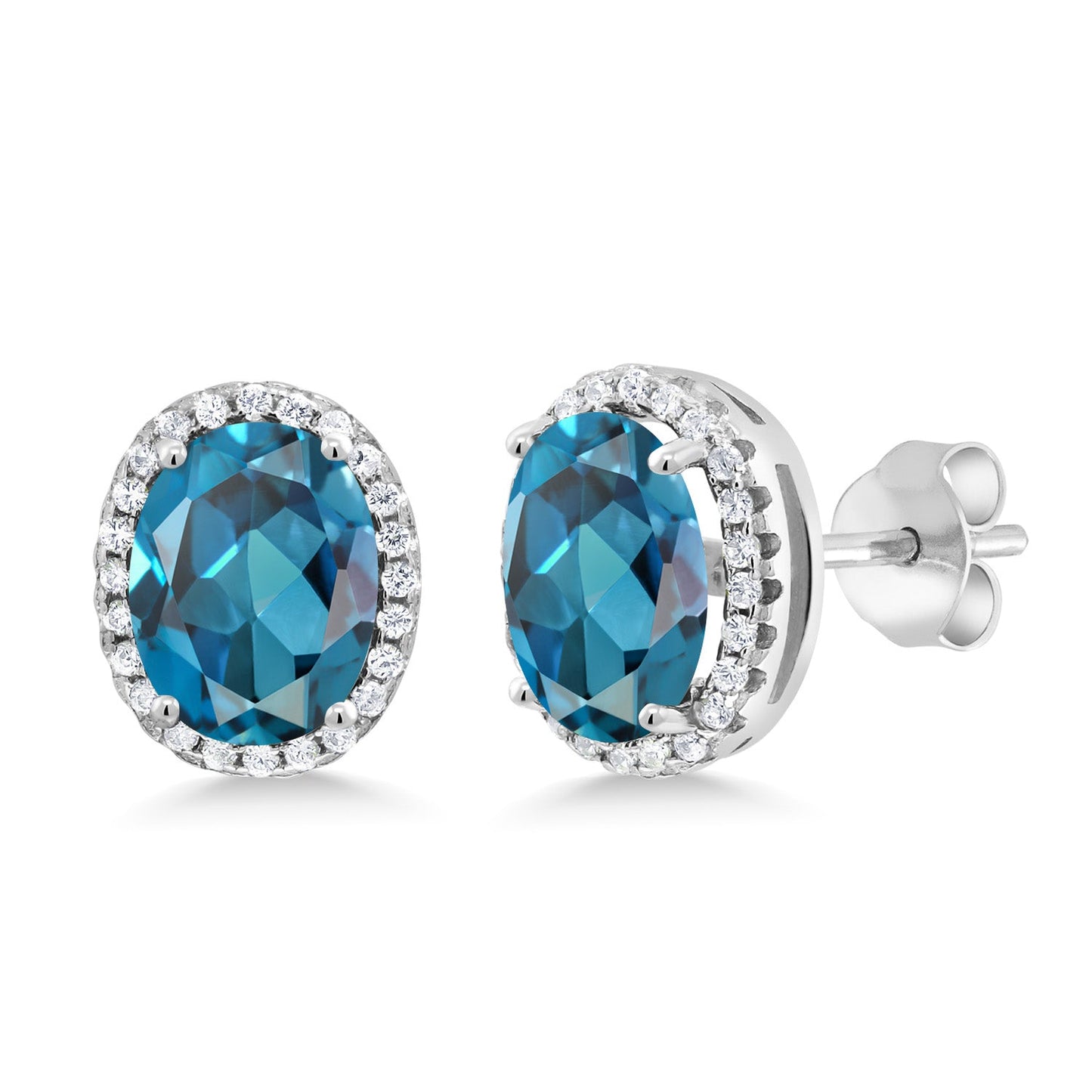 3-5 Cttw Gemstone Birthstone Halo Earrings For Women | 9X7MM Oval Cut | 925 Sterling Silver | Fine Jewelry Gifts for Her Mom Women Wife