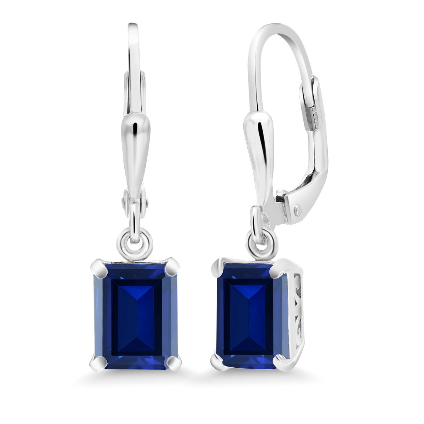 Leverback Drop Dangle Earrings For Women | 8X6MM Emerald Cut Gemstone Birthstone | 925 Sterling Silver | Fine Jewelry Gifts for Her Mom Women Wife