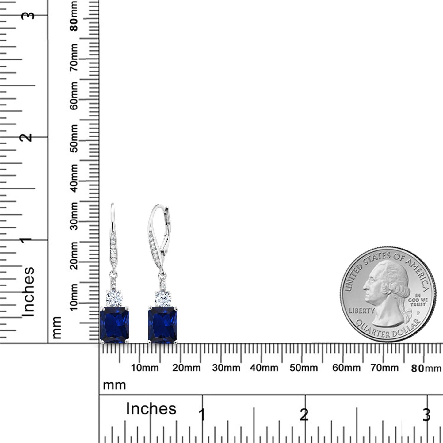 4-5 Cttw Drop Dangle Earrings for Women | 925 Sterling Silver | Emerald Cut 9X7MM Gemstone Birthstone | Fine Jewelry Gifts for Her Mom Anniversary Wedding