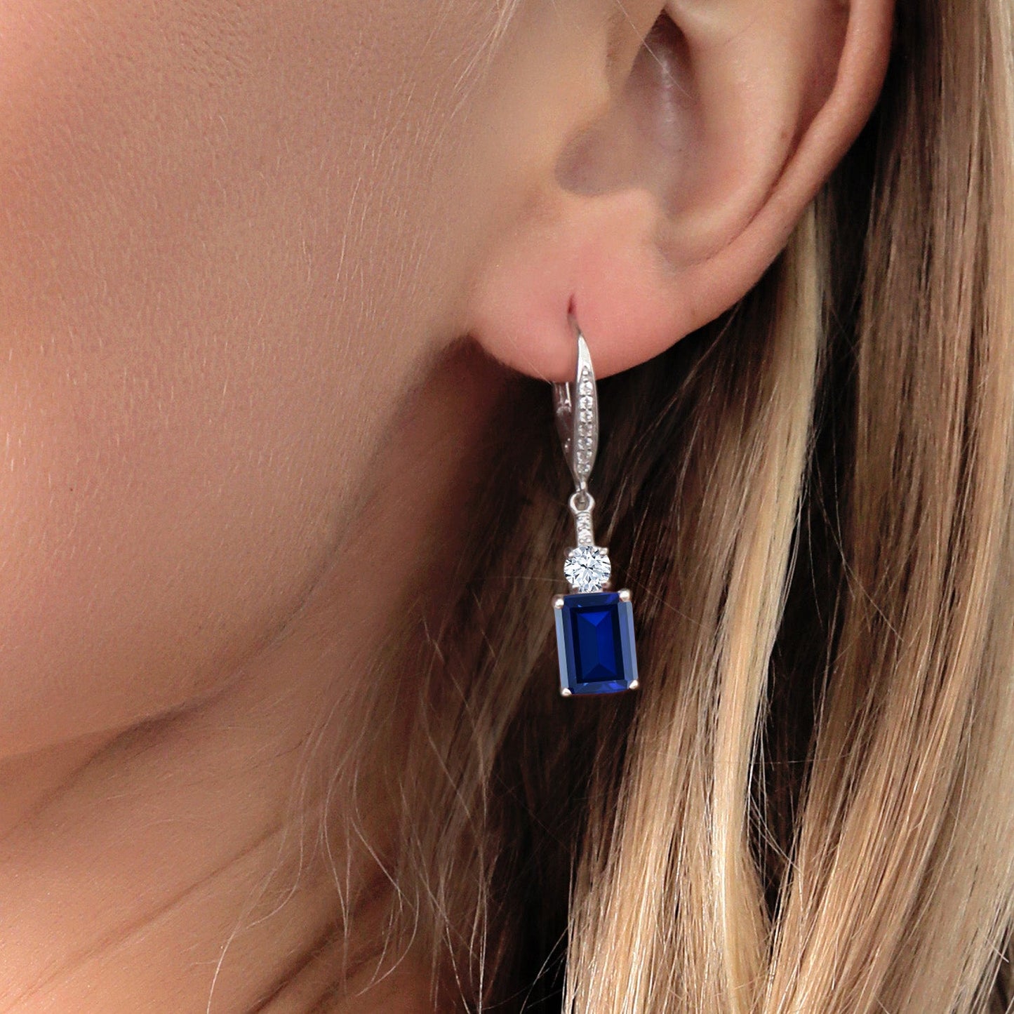 4-5 Cttw Drop Dangle Earrings for Women | 925 Sterling Silver | Emerald Cut 9X7MM Gemstone Birthstone | Fine Jewelry Gifts for Her Mom Anniversary Wedding