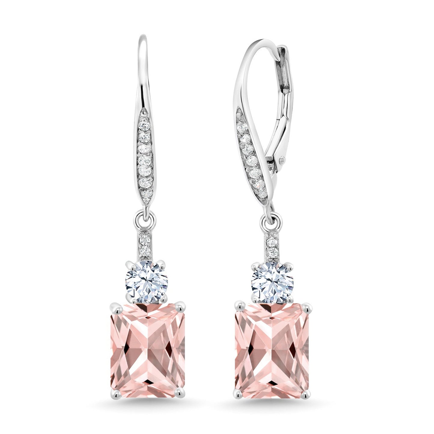 4-5 Cttw Drop Dangle Earrings for Women | 925 Sterling Silver | Emerald Cut 9X7MM Gemstone Birthstone | Fine Jewelry Gifts for Her Mom Anniversary Wedding
