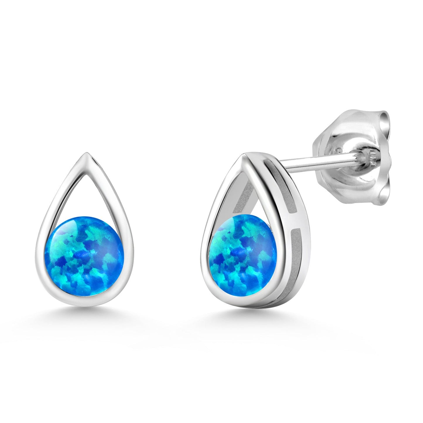 Teardrop Stud Earrings For Women Men | 925 Sterling Silver | 5MM Round | Gemstone Birthstone | Fine Jewelry Gifts for Her Mom Women Wife