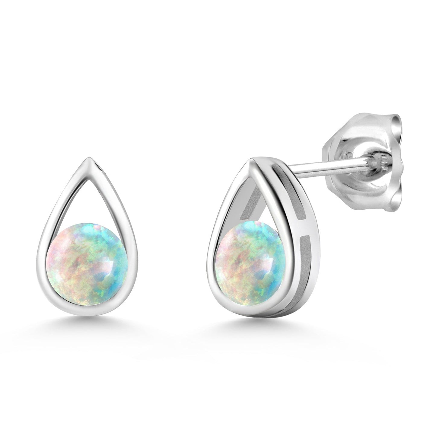 Teardrop Stud Earrings For Women Men | 925 Sterling Silver | 5MM Round | Gemstone Birthstone | Fine Jewelry Gifts for Her Mom Women Wife