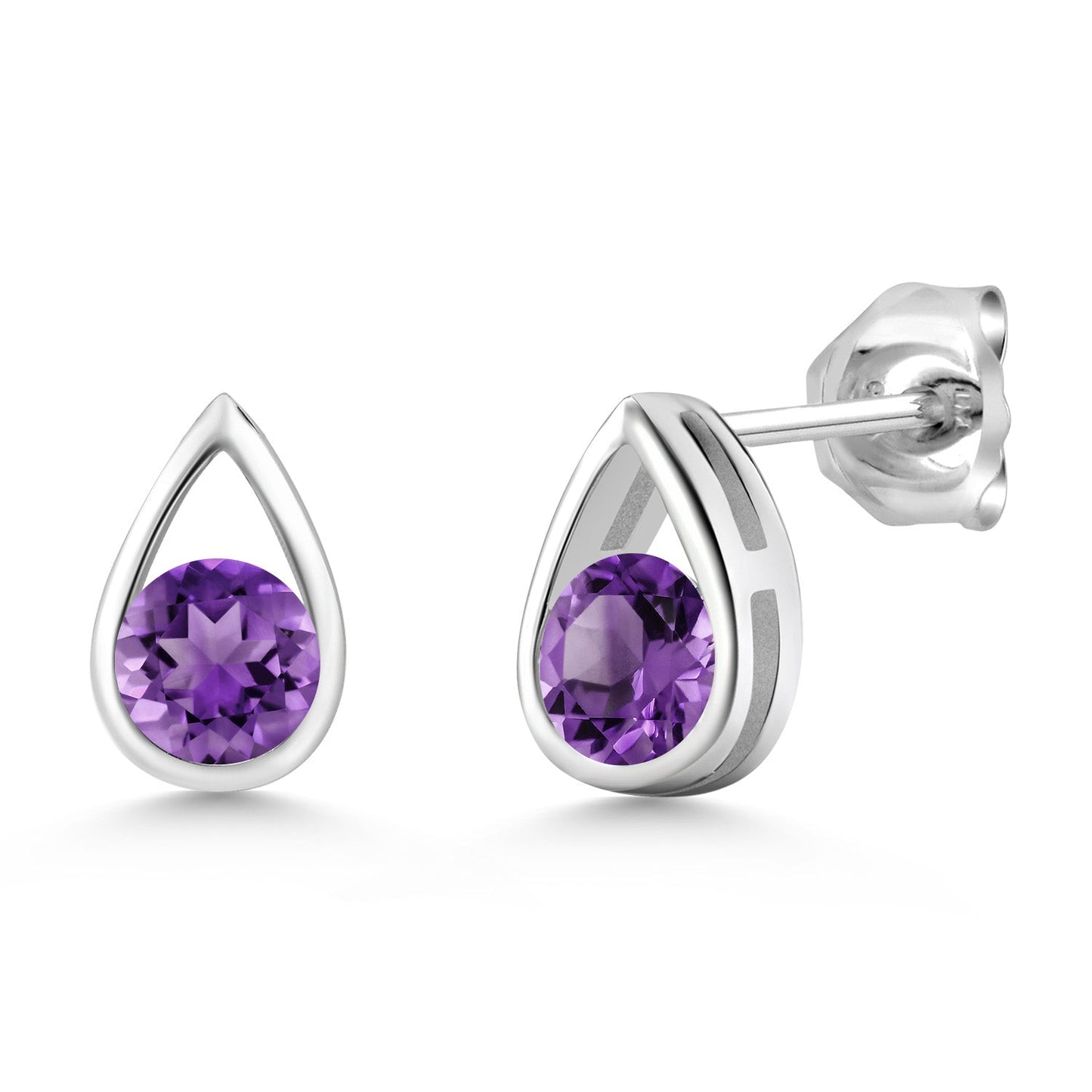 Teardrop Stud Earrings For Women Men | 925 Sterling Silver | 5MM Round | Gemstone Birthstone | Fine Jewelry Gifts for Her Mom Women Wife