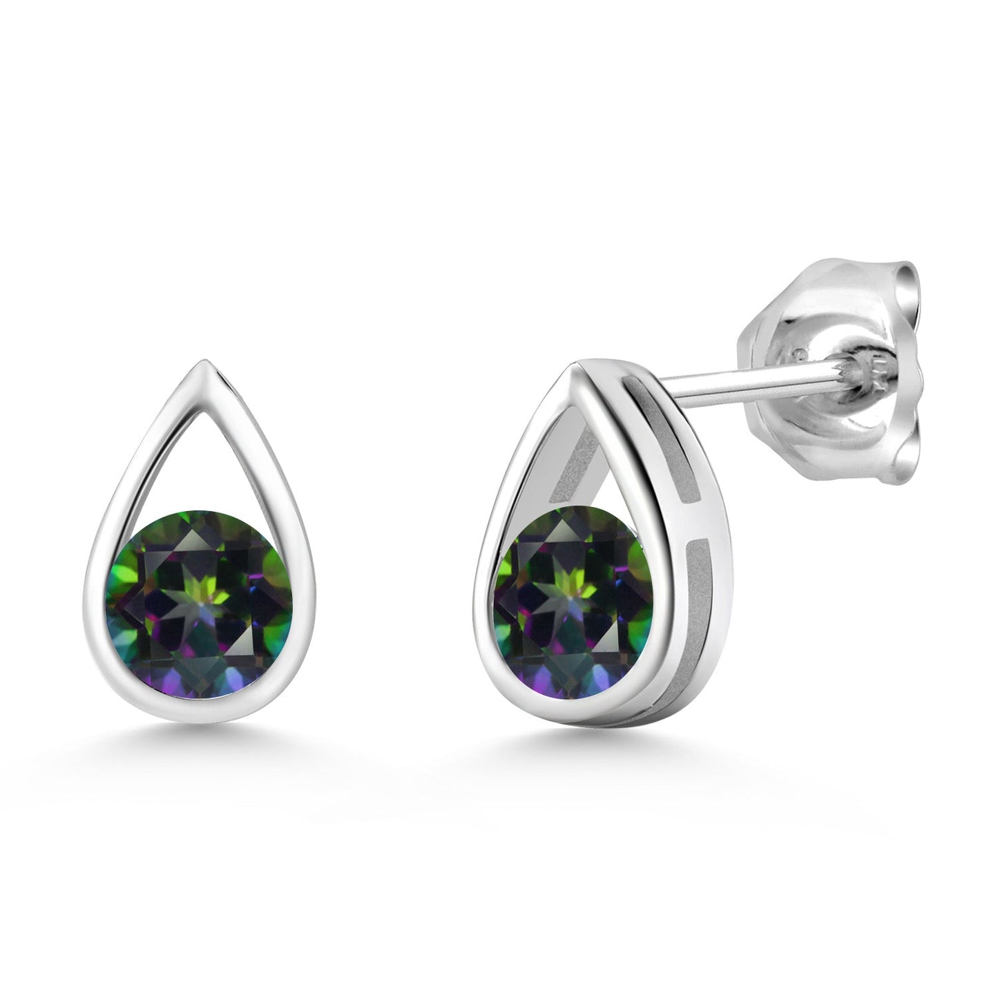 Teardrop Stud Earrings For Women Men | 925 Sterling Silver | 5MM Round | Gemstone Birthstone | Fine Jewelry Gifts for Her Mom Women Wife