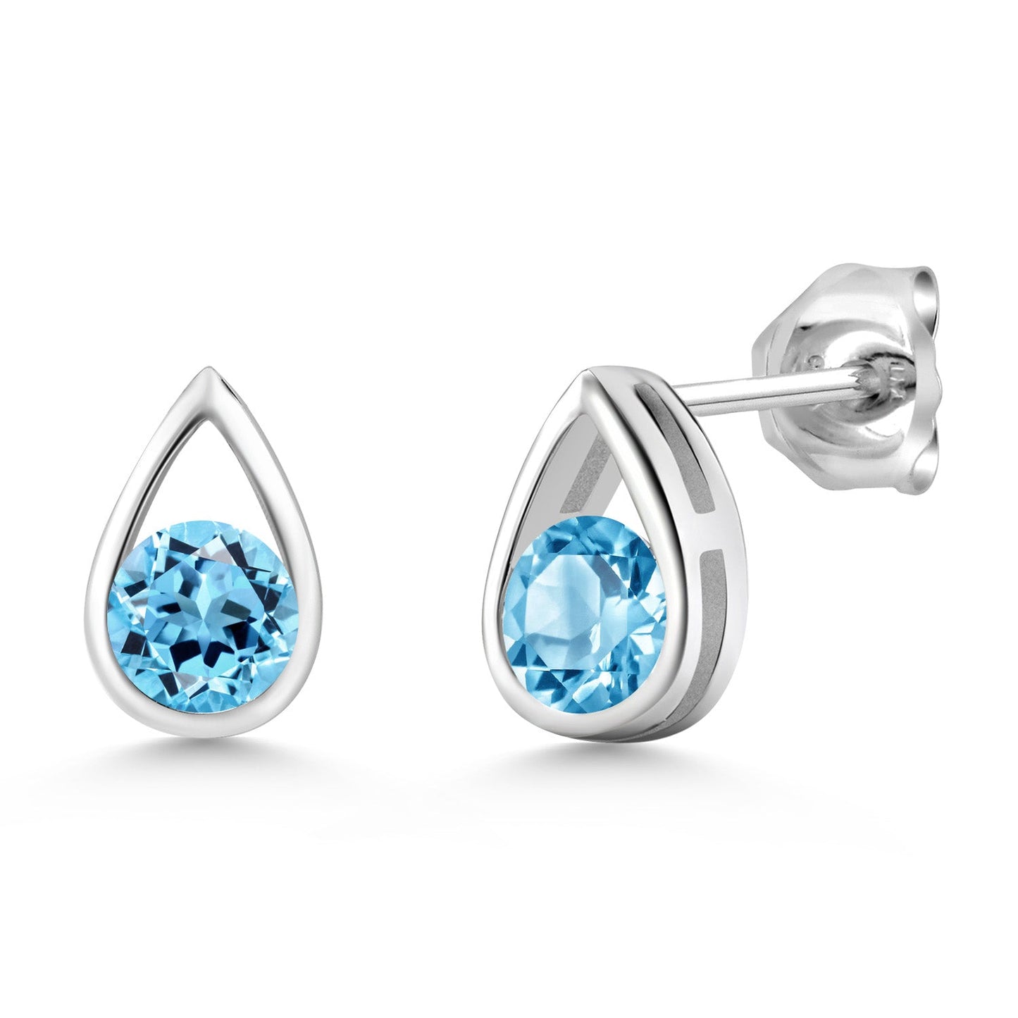 Teardrop Stud Earrings For Women Men | 925 Sterling Silver | 5MM Round | Gemstone Birthstone | Fine Jewelry Gifts for Her Mom Women Wife