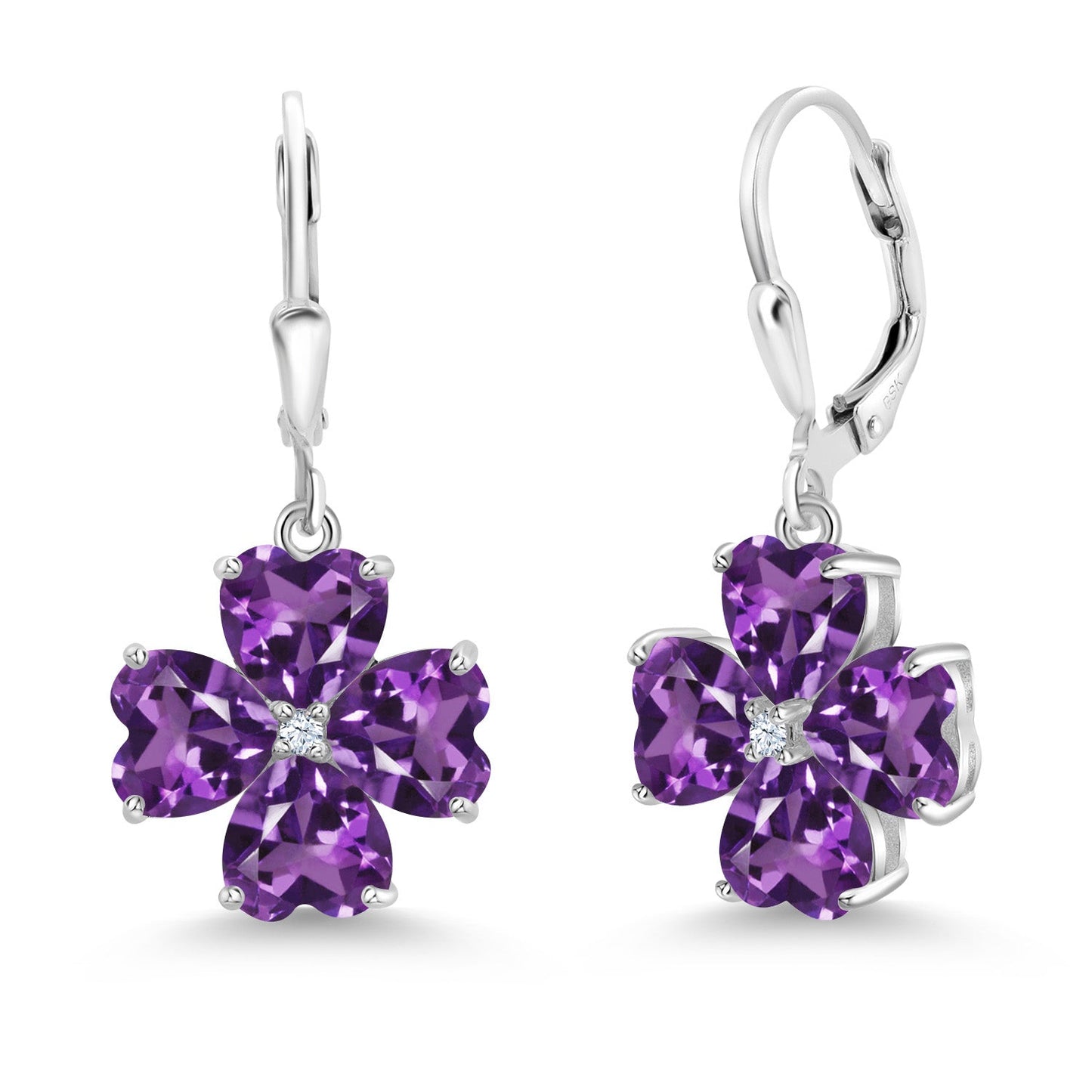 6MM Heart Shape Gemstone Birthstone Leverback Drop Dangle Earrings For Women | 925 Sterling Silver | Fine Jewelry Gifts for Her Mom Women Wife