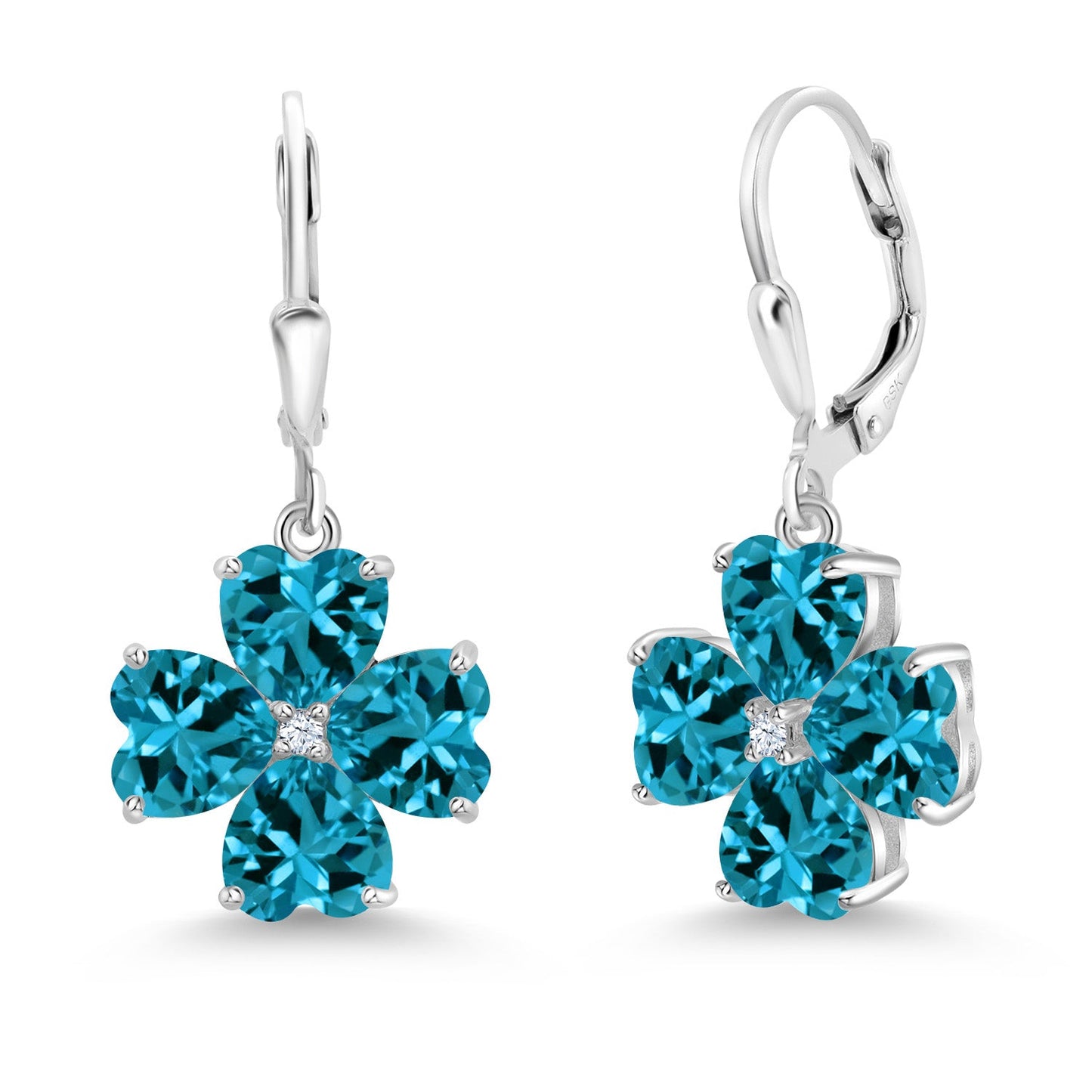 6MM Heart Shape Gemstone Birthstone Leverback Drop Dangle Earrings For Women | 925 Sterling Silver | Fine Jewelry Gifts for Her Mom Women Wife