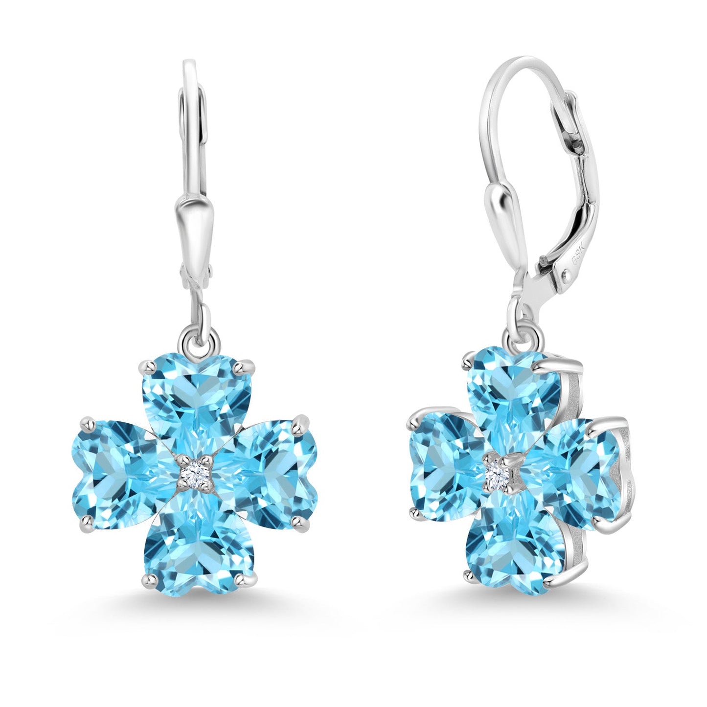 6MM Heart Shape Gemstone Birthstone Leverback Drop Dangle Earrings For Women | 925 Sterling Silver | Fine Jewelry Gifts for Her Mom Women Wife