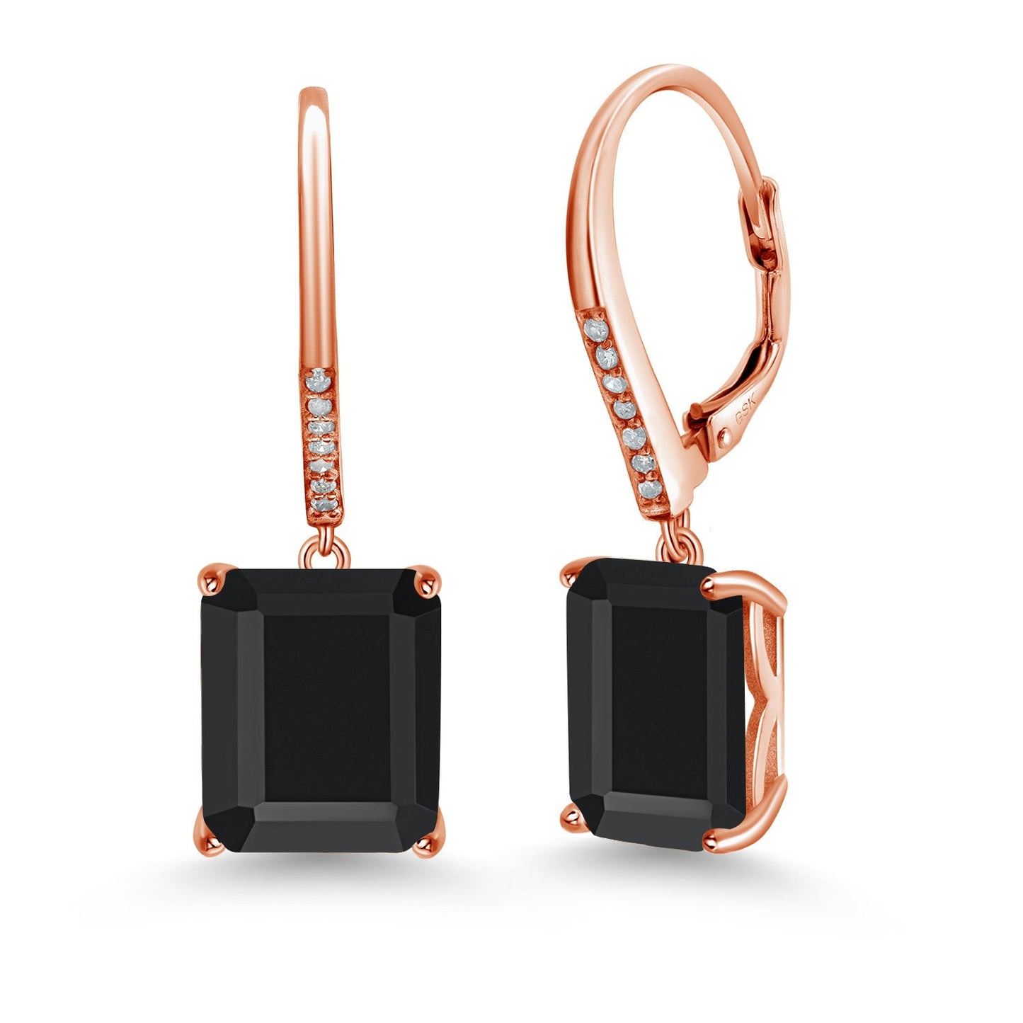 11-15 Cttw Leverback Drop Dangle Earrings for Women | 925 Sterling Silver | Gemstone Birthstone and White Diamond | Emerald Cut 12X10MM | Fine Jewelry Gifts for Her Mom Women Wife