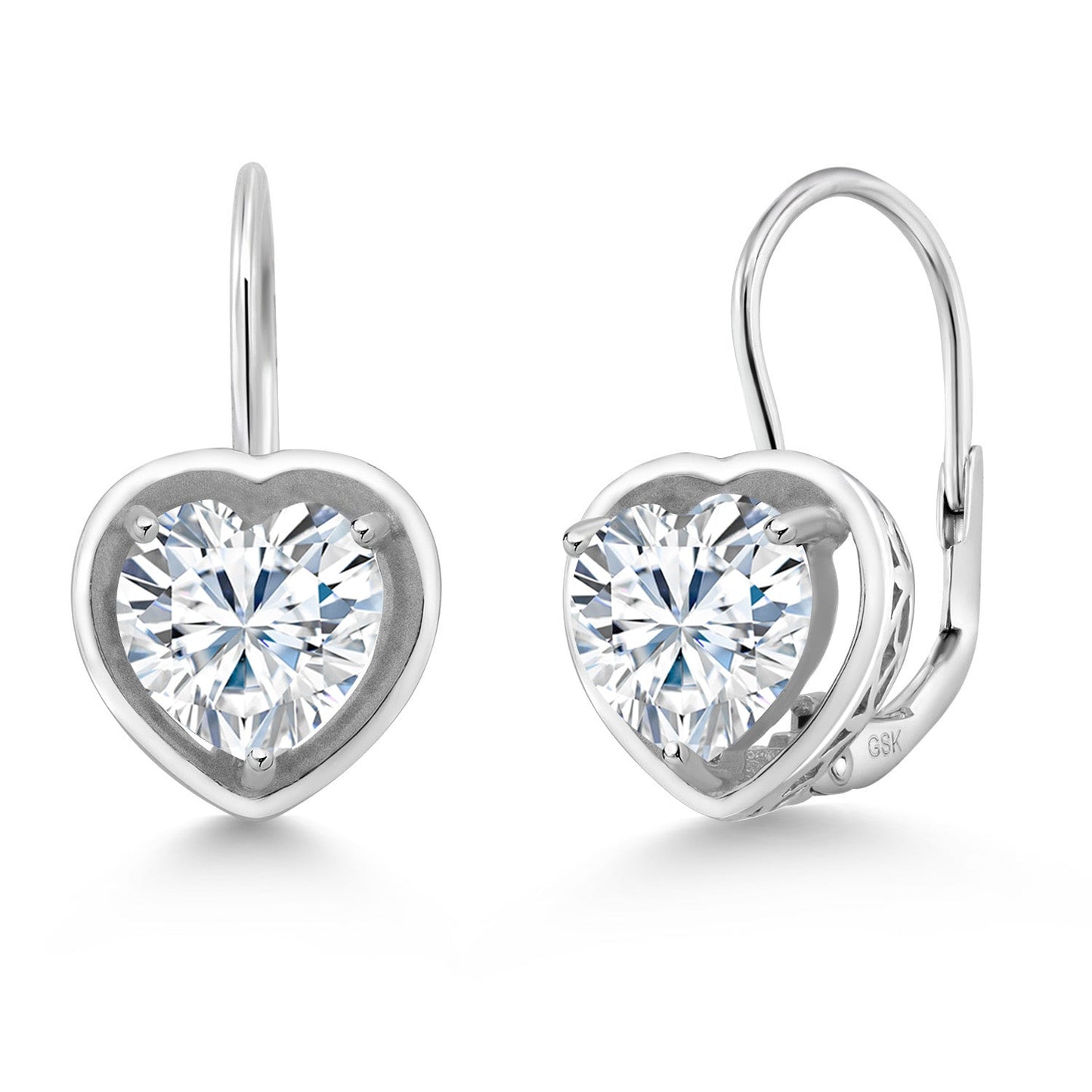 Leverback Drop Dangle Heart Earrings for Women | 925 Sterling Silver | Gemstone Birthstone | Heart Shape 7MM | Fine Jewelry Gifts for Her Mom Women Wife