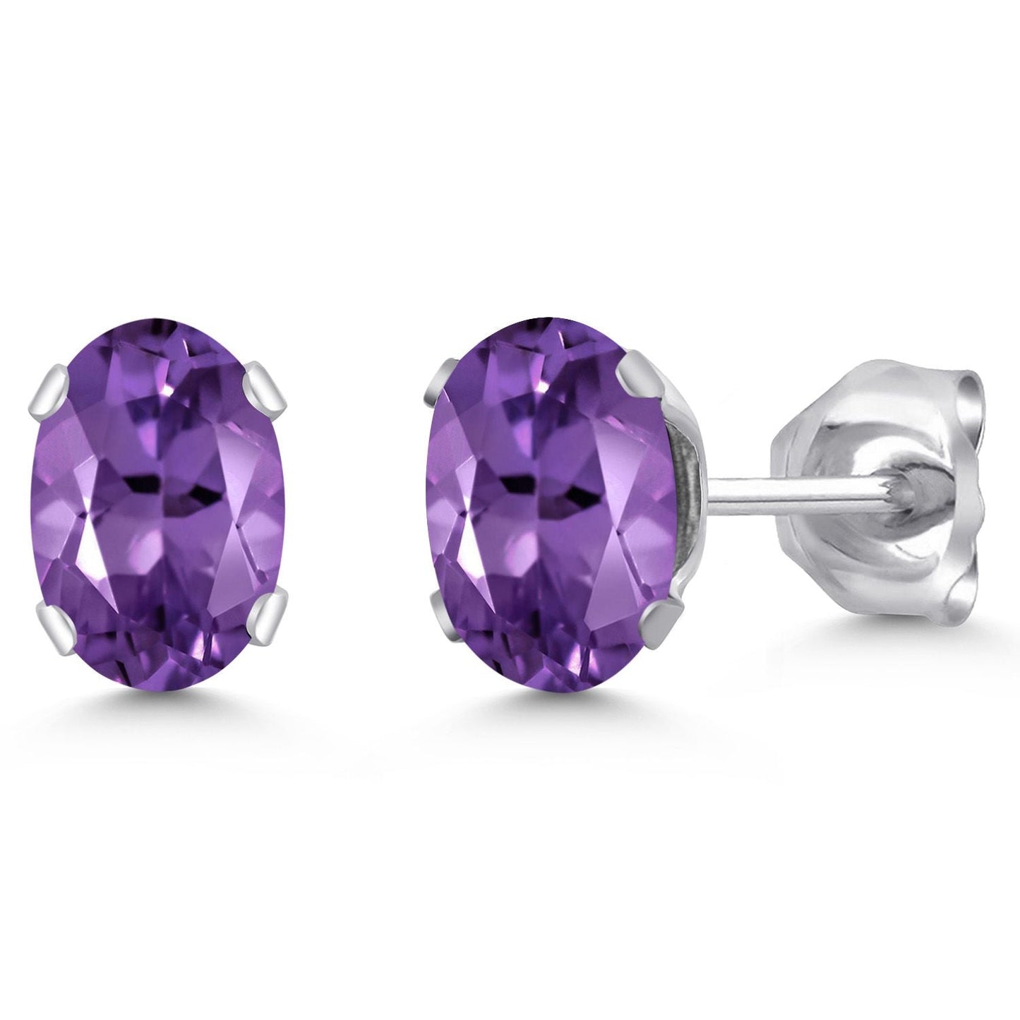 Oval Stud Earrings For Women Men | 925 Sterling Silver | Oval 6X4MM Gemstone Birthstone | Fine Jewelry for Her Him Mom Dad Wife