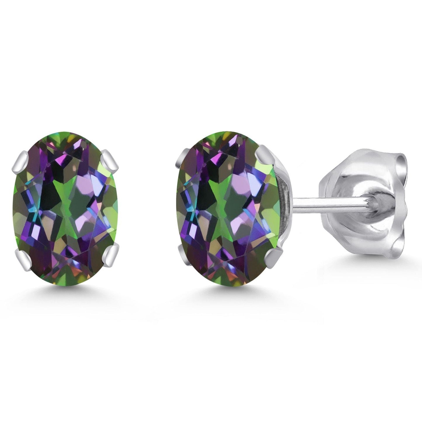 Oval Stud Earrings For Women Men | 925 Sterling Silver | Oval 6X4MM Gemstone Birthstone | Fine Jewelry for Her Him Mom Dad Wife