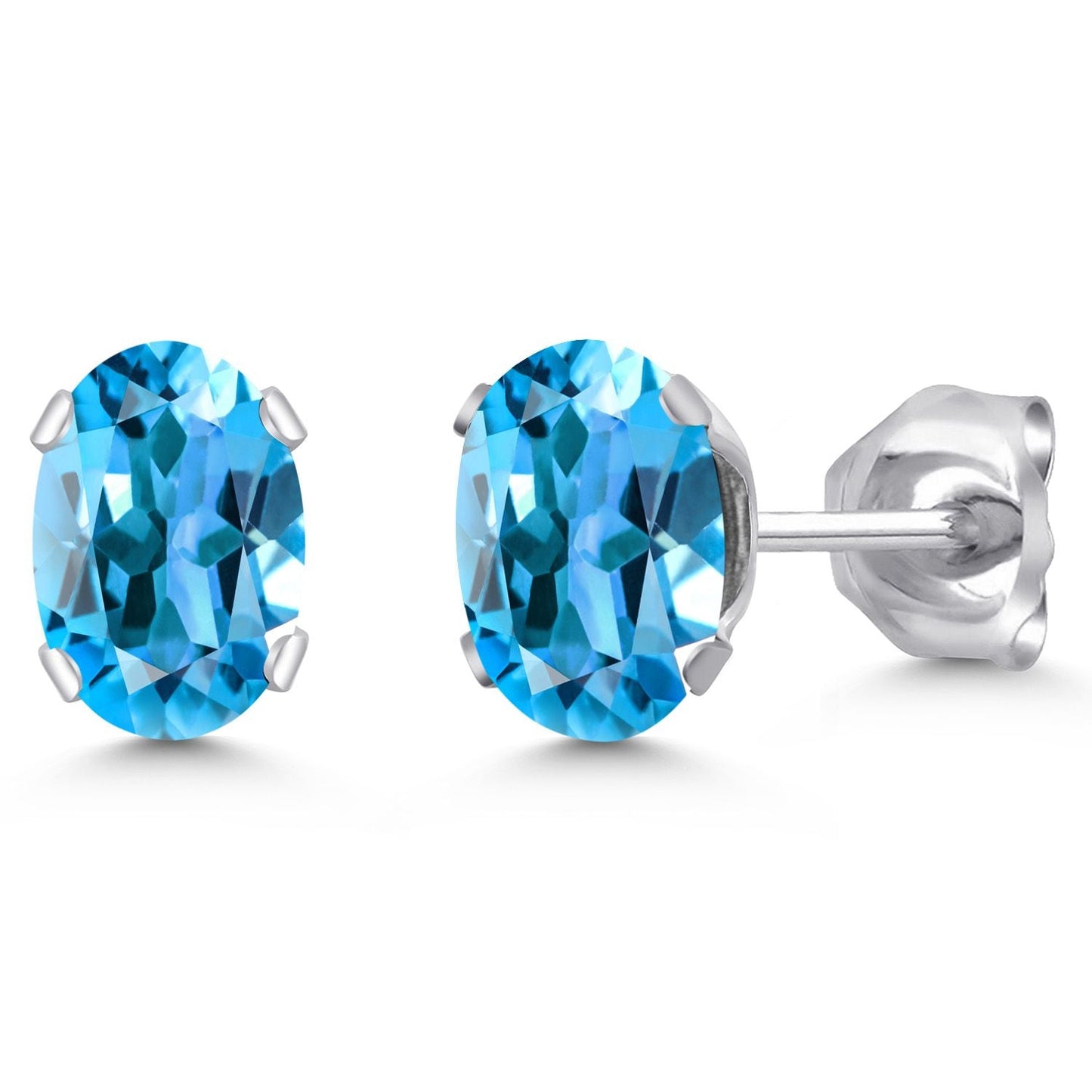 Oval Stud Earrings For Women Men | 925 Sterling Silver | Oval 6X4MM Gemstone Birthstone | Fine Jewelry for Her Him Mom Dad Wife
