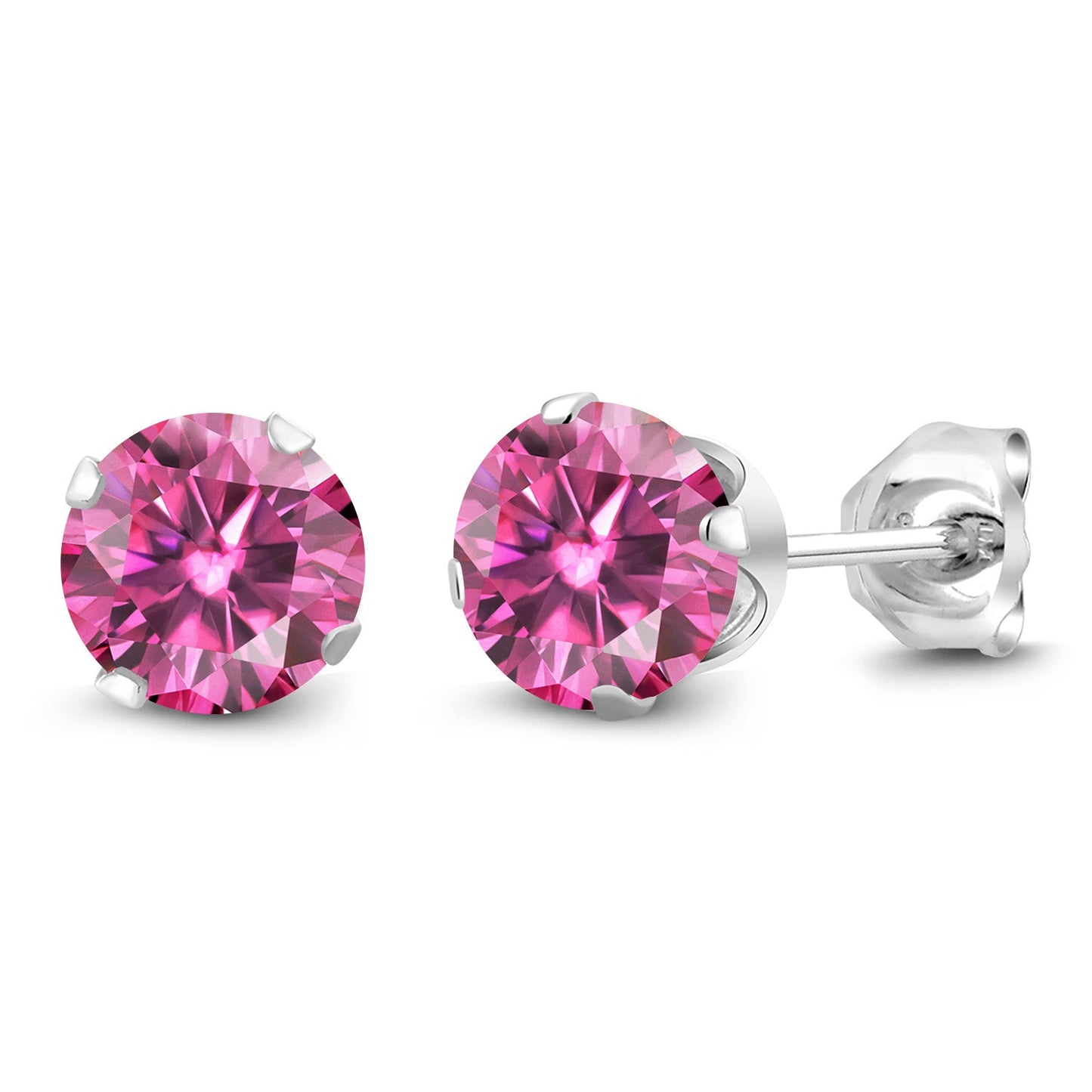 925 Sterling Silver Round 6MM Gemstone Birthstone Stud Earrings For Women Men | Round Genuine Birthstone Solitaire Stud Earrings | Fine Jewelry Gifts for Her Mom Women Wife