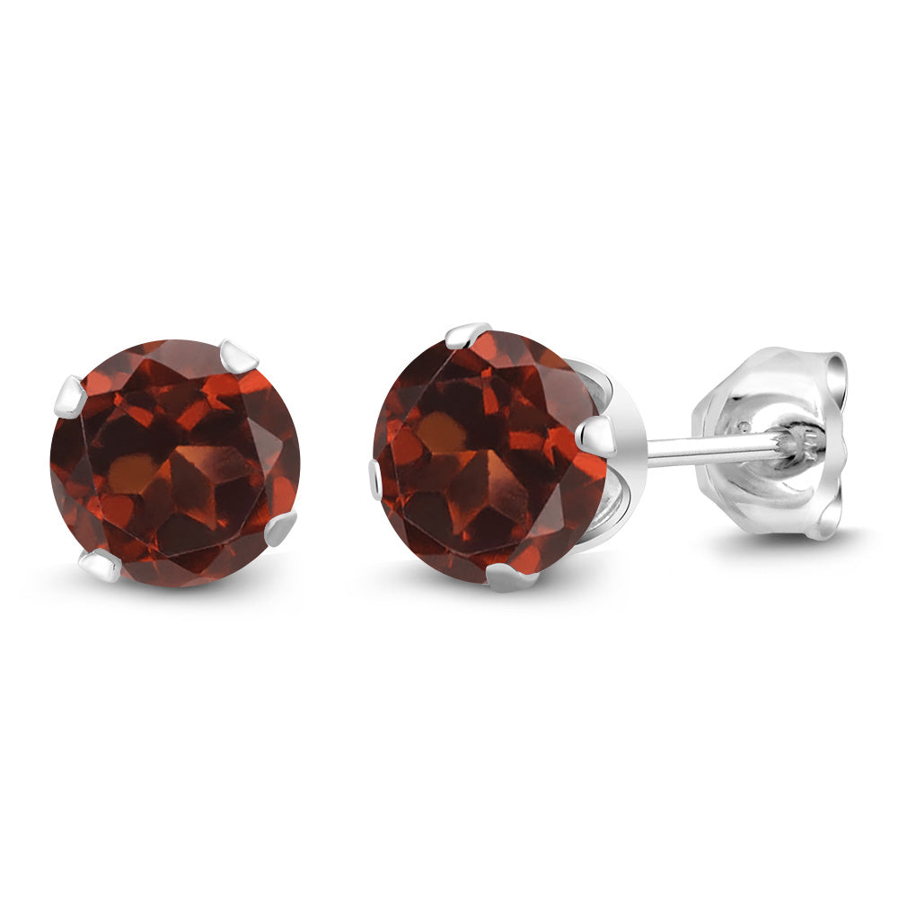 925 Sterling Silver Round 6MM Gemstone Birthstone Stud Earrings For Women Men | Round Genuine Birthstone Solitaire Stud Earrings | Fine Jewelry Gifts for Her Mom Women Wife