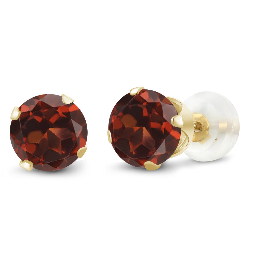 10K Yellow Gold Gemstone Birthstone 4-Prong Stud Earrings for Women | Round 4MM | Fine Jewelry Gifts for Her Mom Women Wife