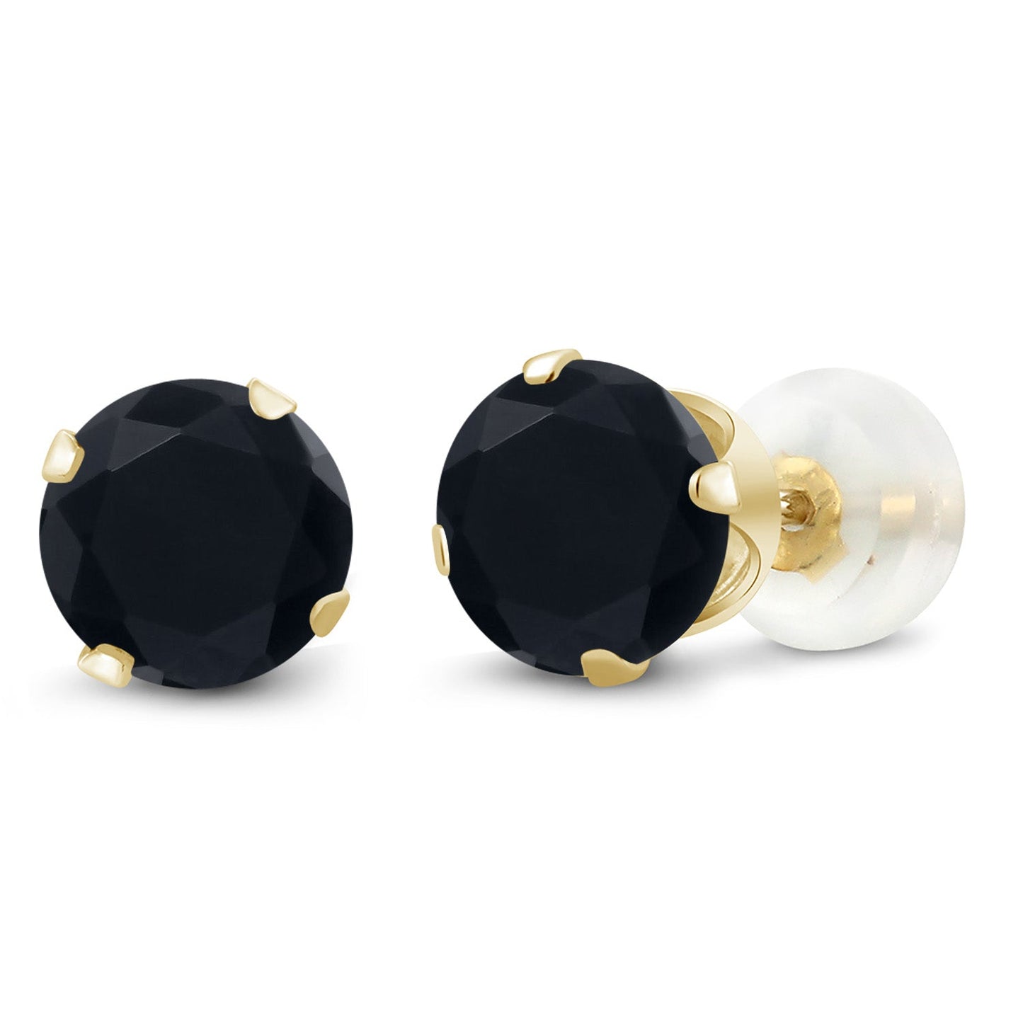 10K Yellow Gold Gemstone Birthstone 4-Prong Stud Earrings for Women | Round 4MM | Fine Jewelry Gifts for Her Mom Women Wife