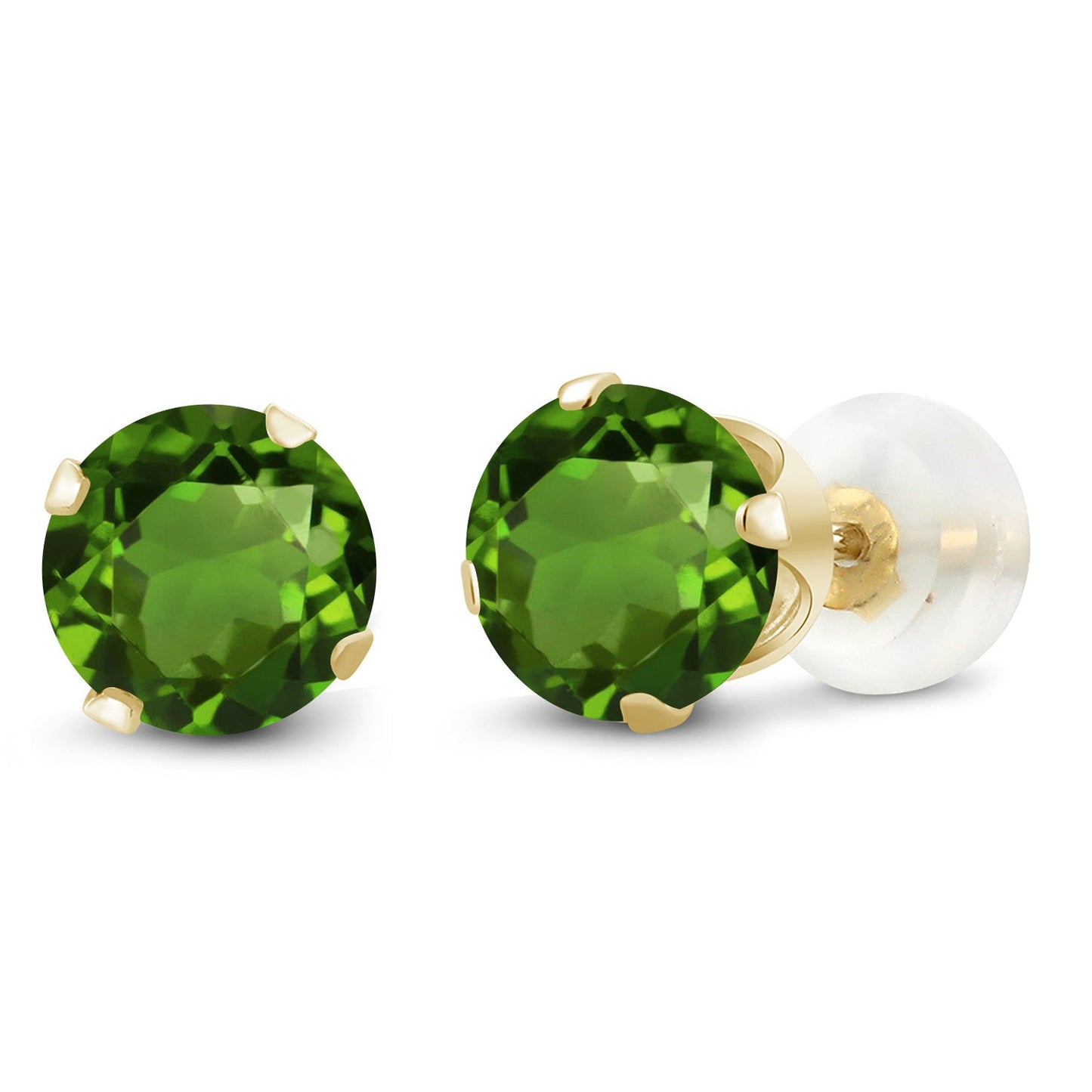 10K Yellow Gold Gemstone Birthstone 4-Prong Stud Earrings for Women | Round 4MM | Fine Jewelry Gifts for Her Mom Women Wife