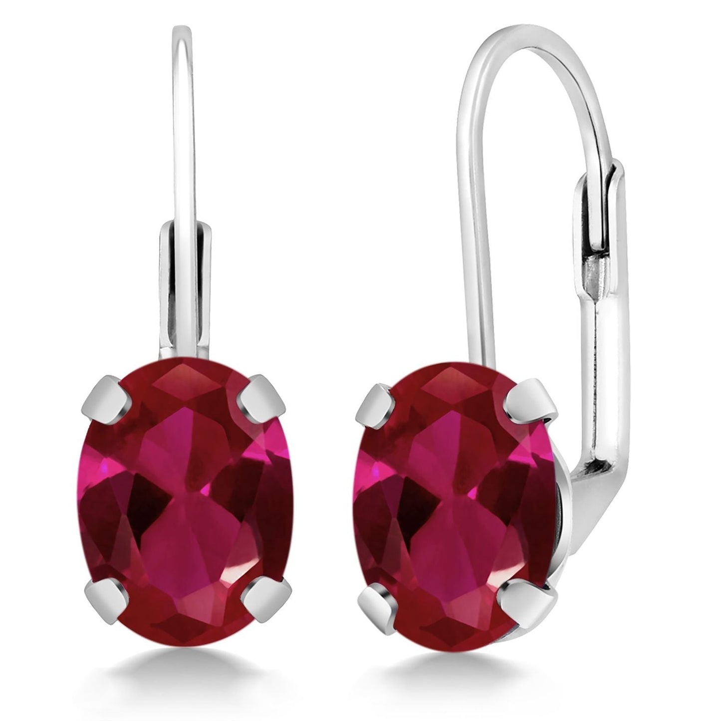 8X6MM Oval Drop Dangle Earrings for Women | 925 Sterling Silver | Genuine Gemstone Birthstone Leverback Earrings | Fine Jewelry Gifts for Her Mom Women Wife