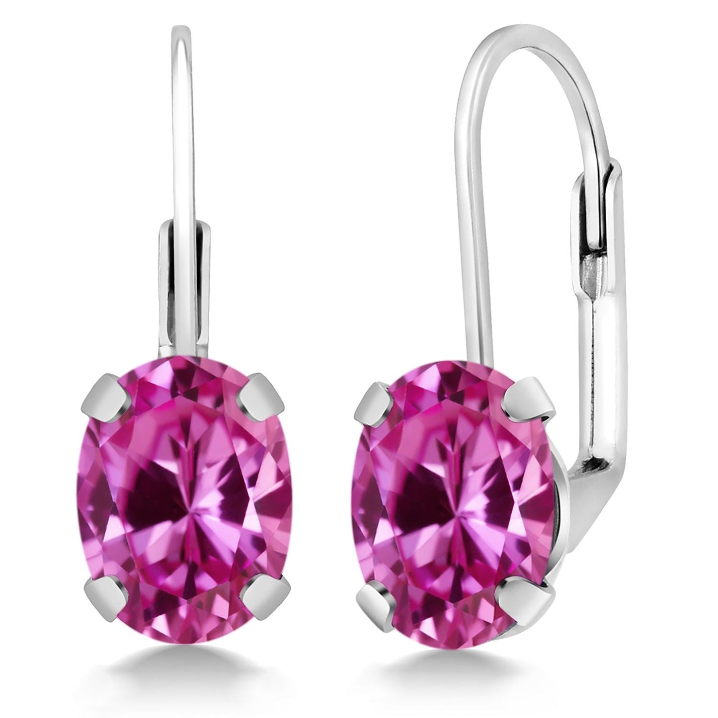 8X6MM Oval Drop Dangle Earrings for Women | 925 Sterling Silver | Genuine Gemstone Birthstone Leverback Earrings | Fine Jewelry Gifts for Her Mom Women Wife