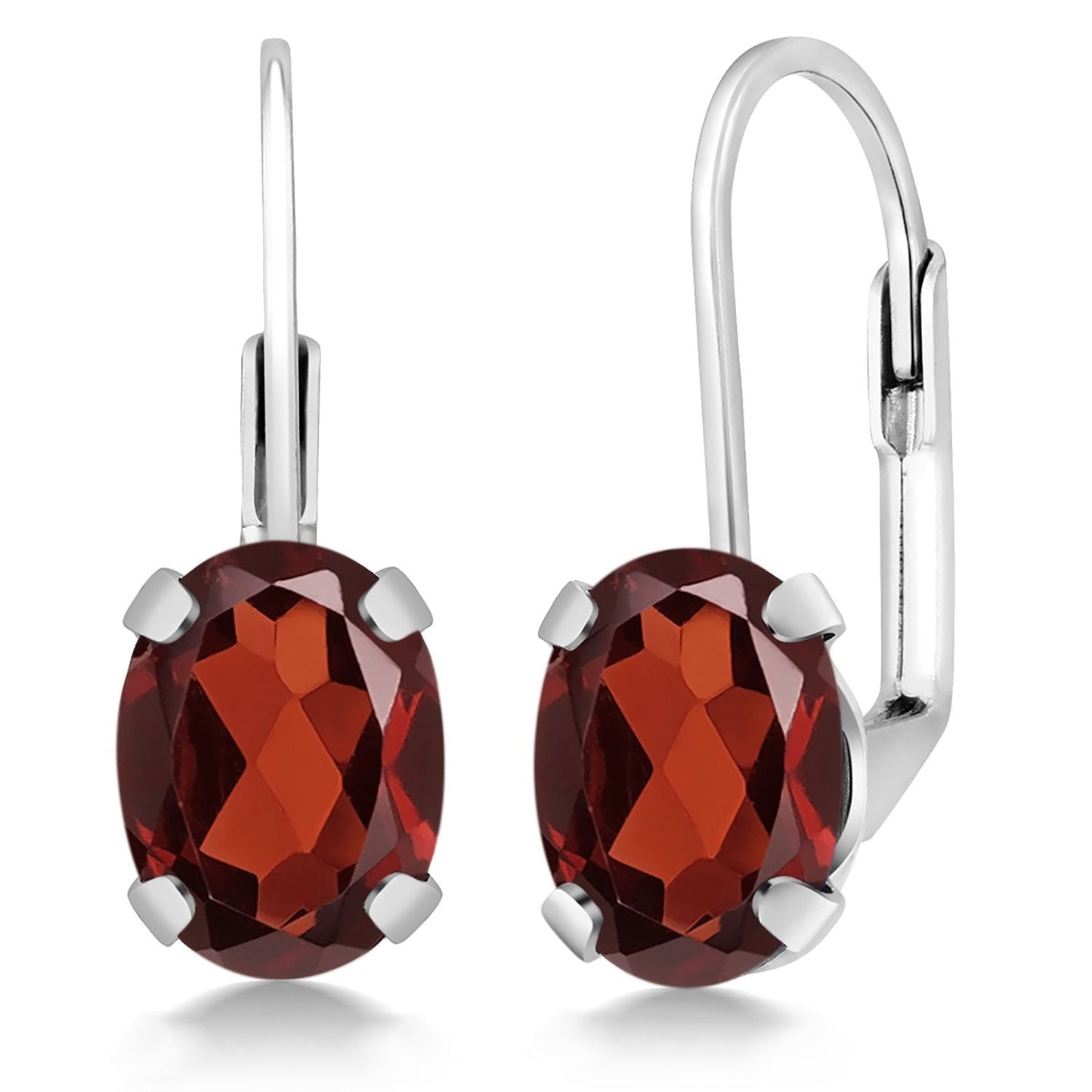 8X6MM Oval Drop Dangle Earrings for Women | 925 Sterling Silver | Genuine Gemstone Birthstone Leverback Earrings | Fine Jewelry Gifts for Her Mom Women Wife