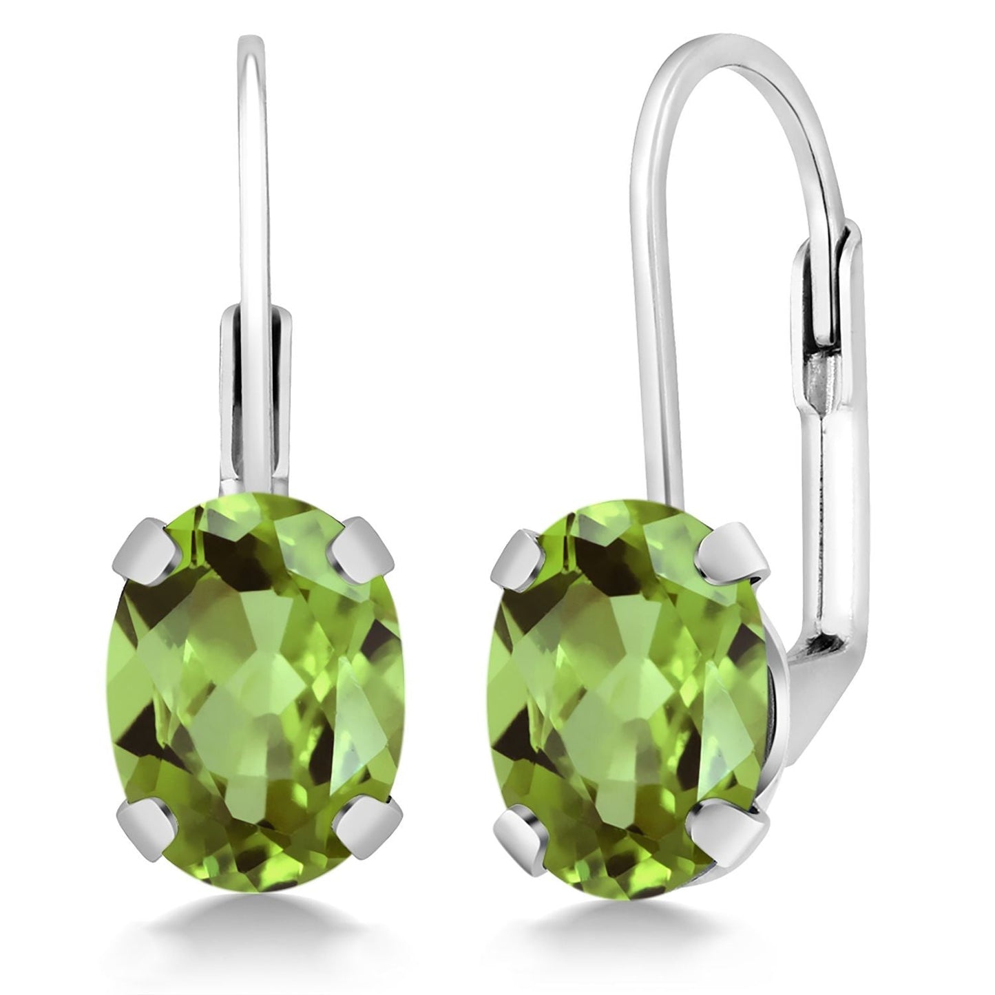 8X6MM Oval Drop Dangle Earrings for Women | 925 Sterling Silver | Genuine Gemstone Birthstone Leverback Earrings | Fine Jewelry Gifts for Her Mom Women Wife