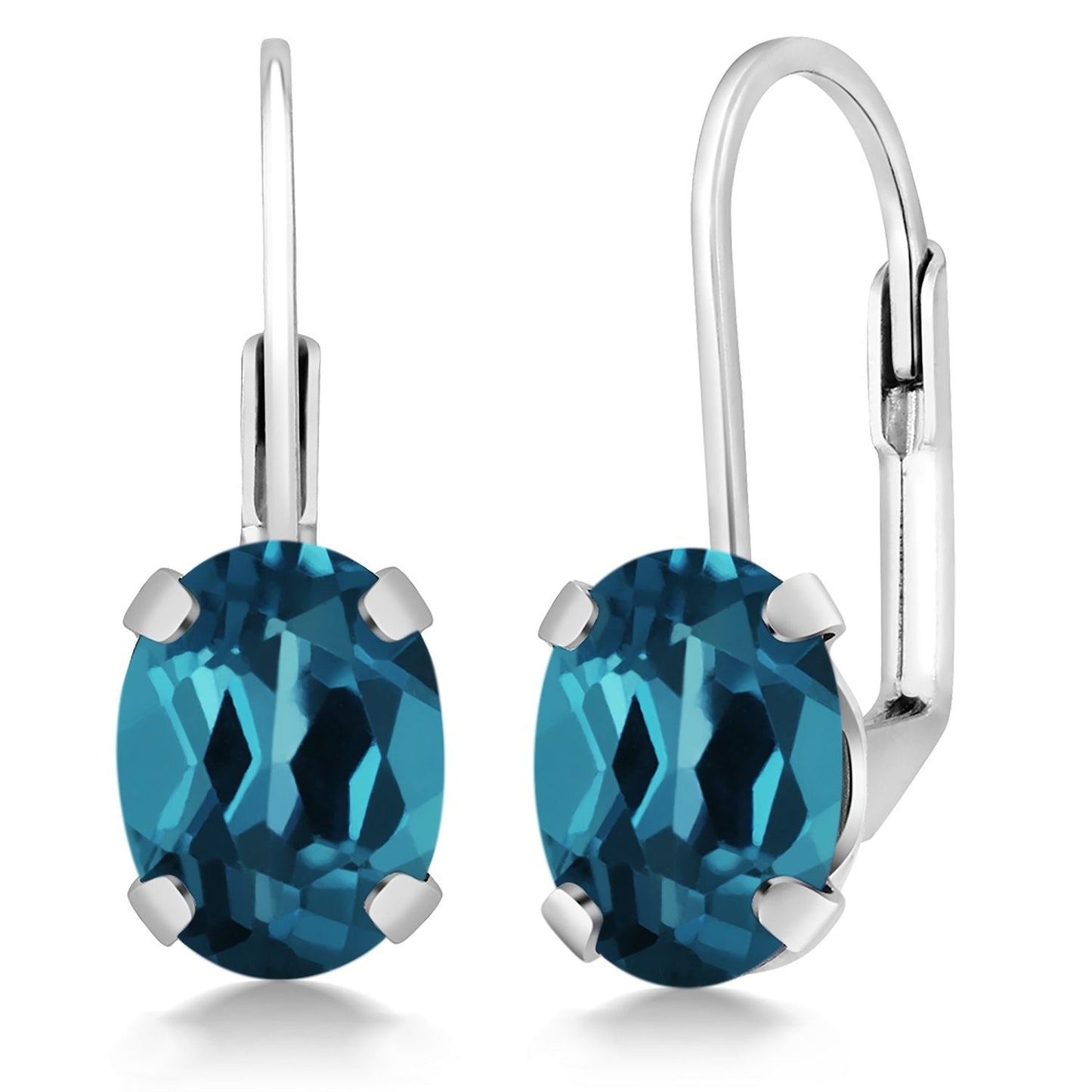 8X6MM Oval Drop Dangle Earrings for Women | 925 Sterling Silver | Genuine Gemstone Birthstone Leverback Earrings | Fine Jewelry Gifts for Her Mom Women Wife