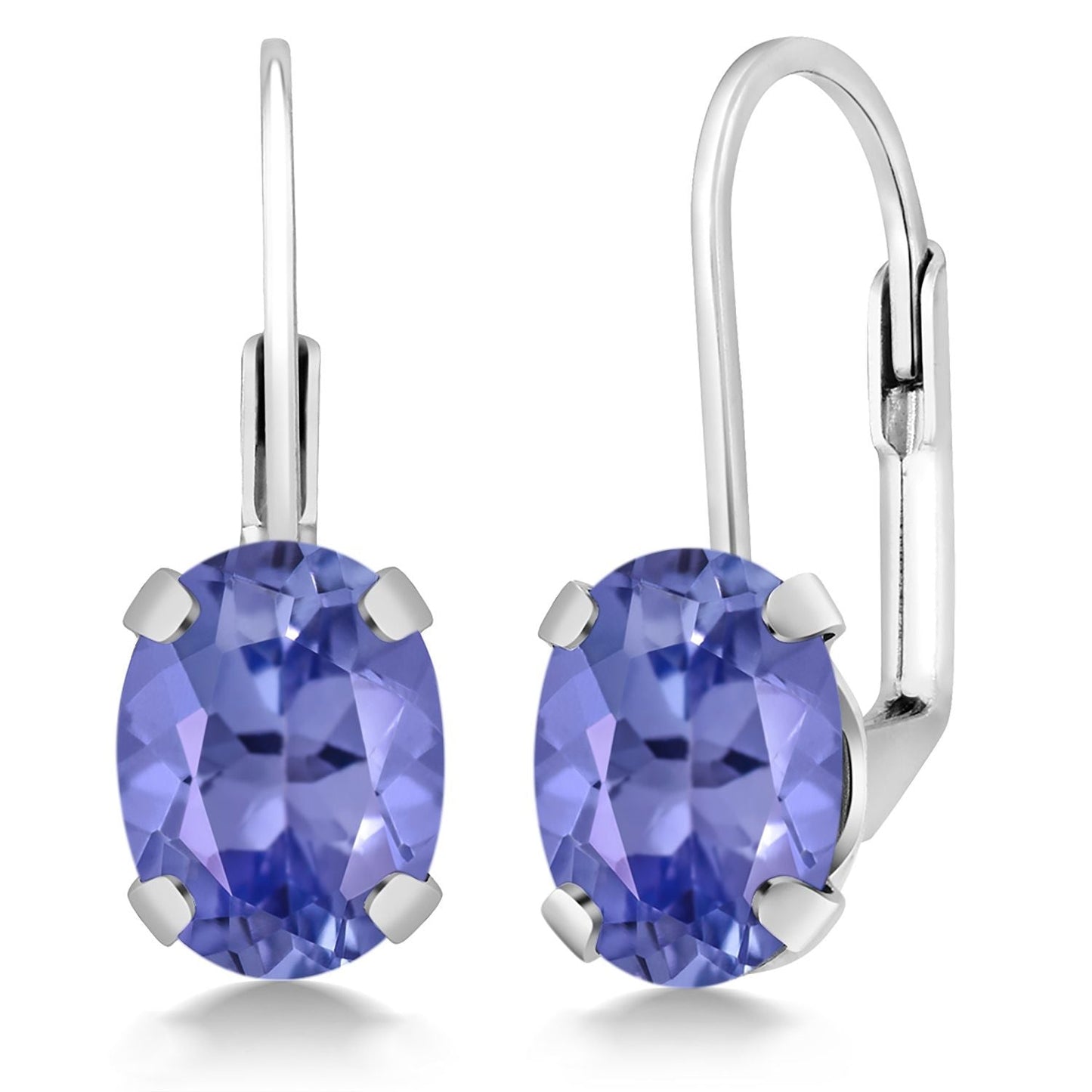 8X6MM Oval Drop Dangle Earrings for Women | 925 Sterling Silver | Genuine Gemstone Birthstone Leverback Earrings | Fine Jewelry Gifts for Her Mom Women Wife