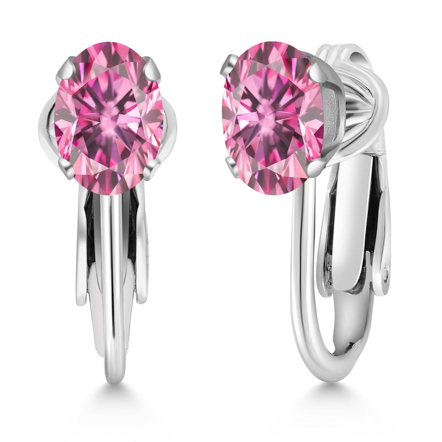 Clip-On Earrings for Women | Gemstone Birthstone Drop Earrings | 925 Sterling Silver | Oval 7X5MM | Gift For Women Mother Bridesmaids