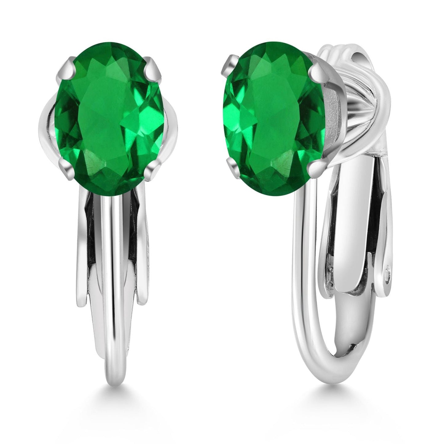 Clip-On Earrings for Women | Gemstone Birthstone Drop Earrings | 925 Sterling Silver | Oval 7X5MM | Gift For Women Mother Bridesmaids