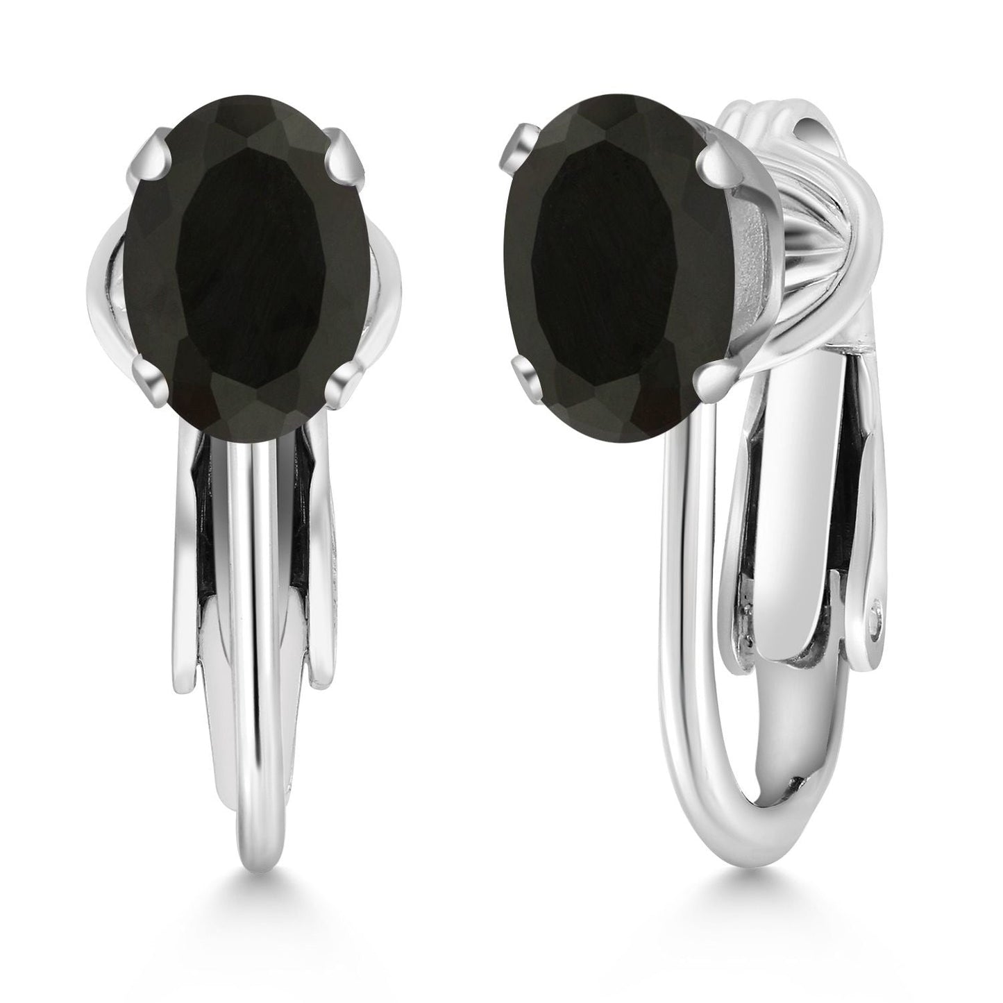 Clip-On Earrings for Women | Gemstone Birthstone Drop Earrings | 925 Sterling Silver | Oval 7X5MM | Gift For Women Mother Bridesmaids