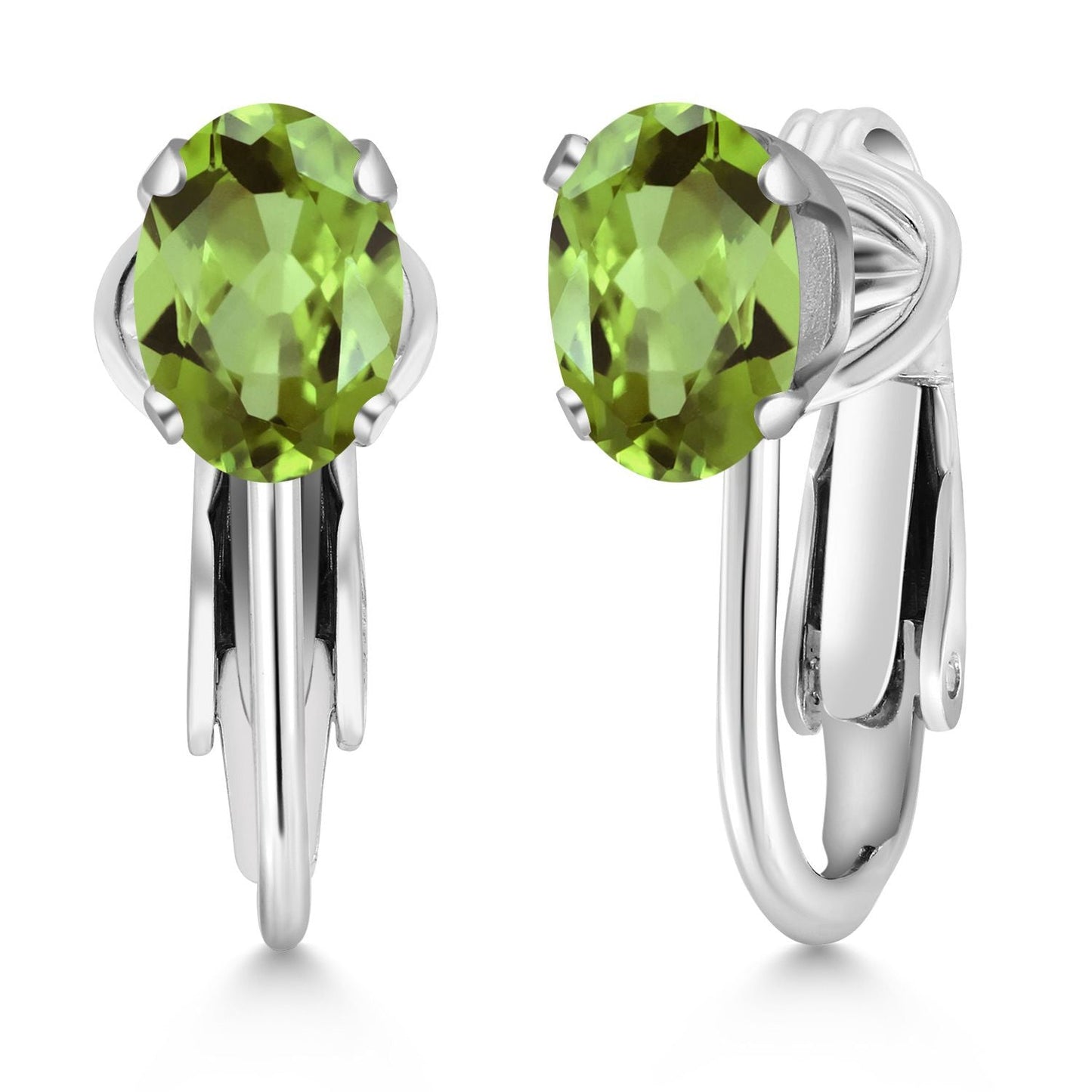 Clip-On Earrings for Women | Gemstone Birthstone Drop Earrings | 925 Sterling Silver | Oval 7X5MM | Gift For Women Mother Bridesmaids