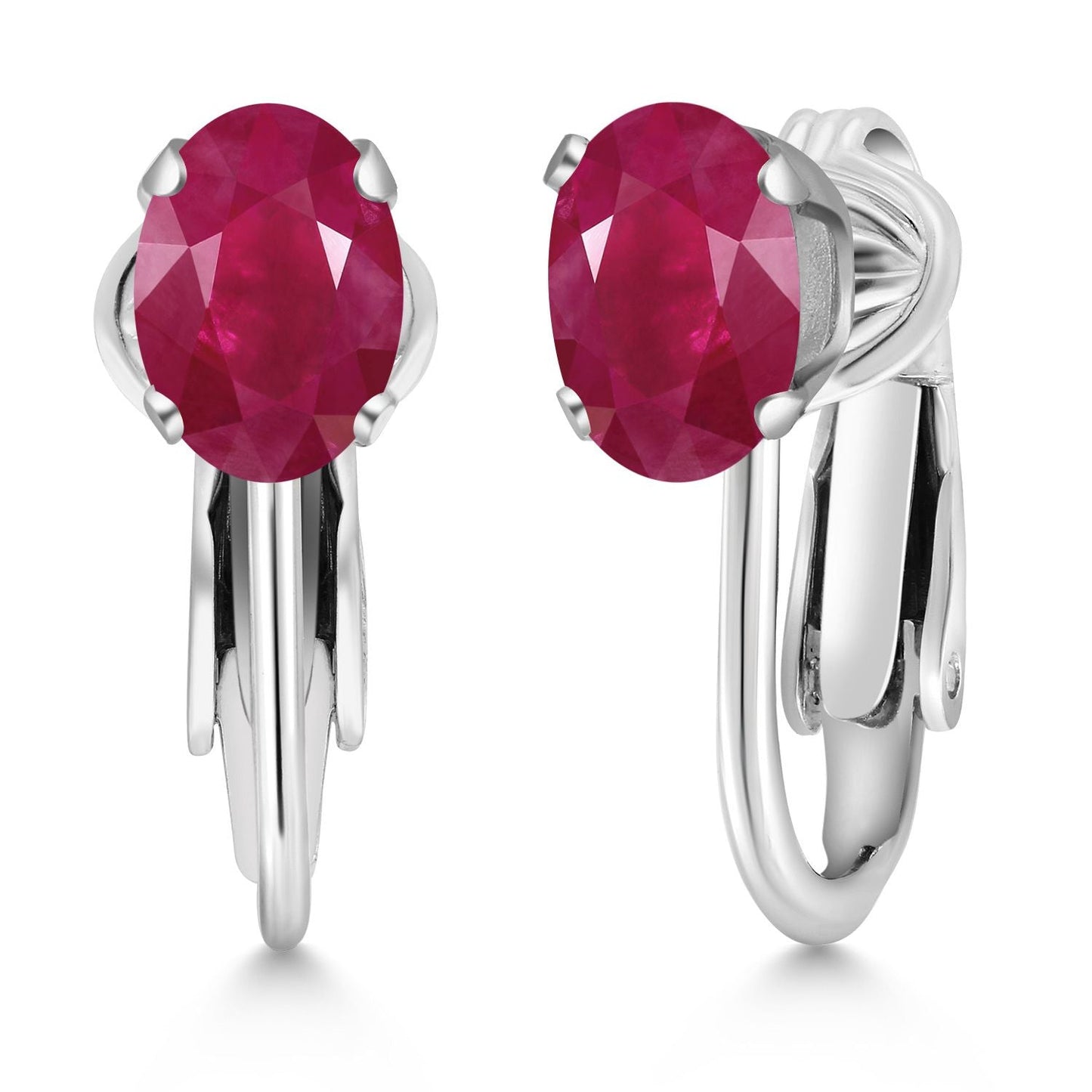 Clip-On Earrings for Women | Gemstone Birthstone Drop Earrings | 925 Sterling Silver | Oval 7X5MM | Gift For Women Mother Bridesmaids